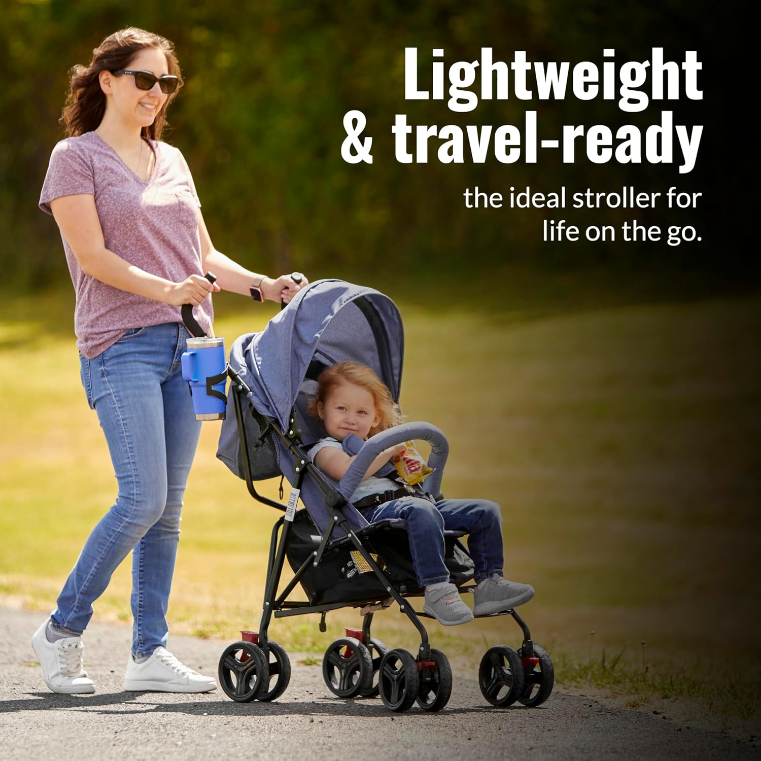 Dream On Me Vista Moonwalk Baby Stroller in Light Gray, Lightweight Infant Stroller with Compact Fold