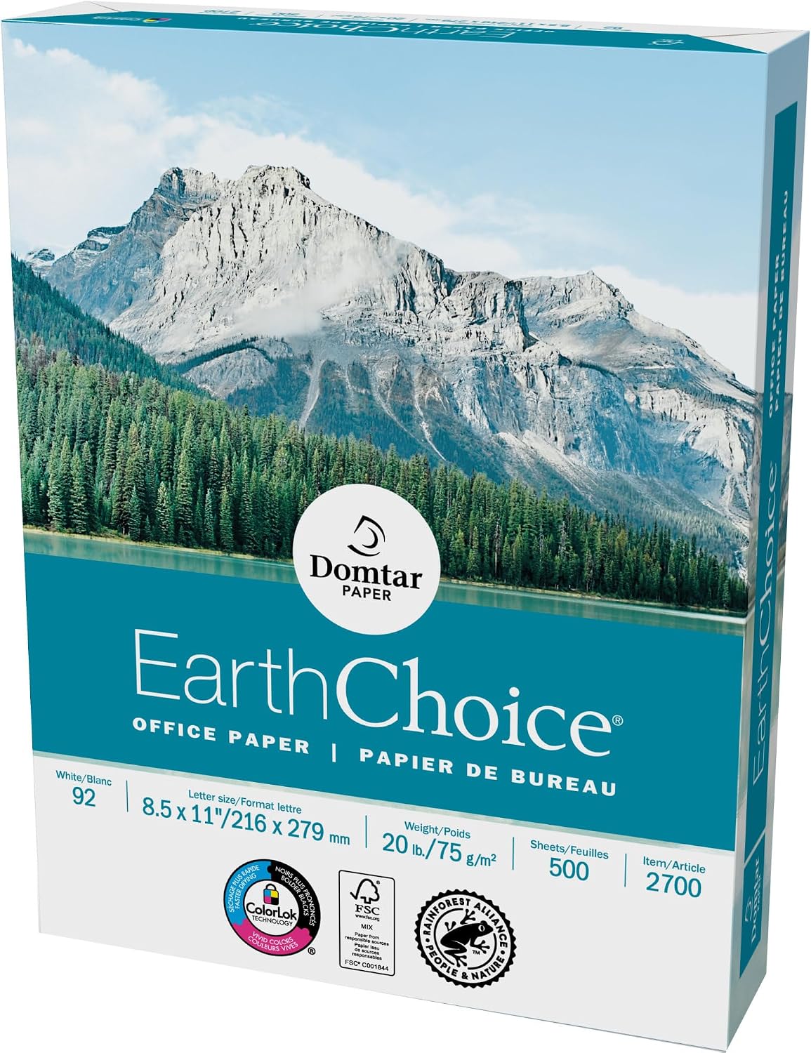 Domtar® 8 1/2" x 11" 20lb Copy Paper (DMR2700) Category: Copy and Multi Purpose Paper, 1 Ream (500 Sheets)