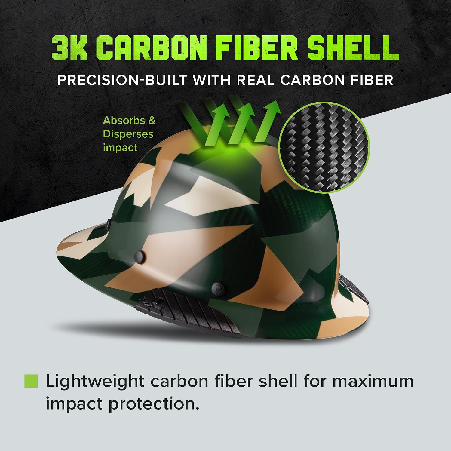 LIFT SAFETY Dax Carbon Fiber Full Brim Hard Hat | Safety/Construction Helmet w/ 6 Point Suspension for Comfort & Impact Protection