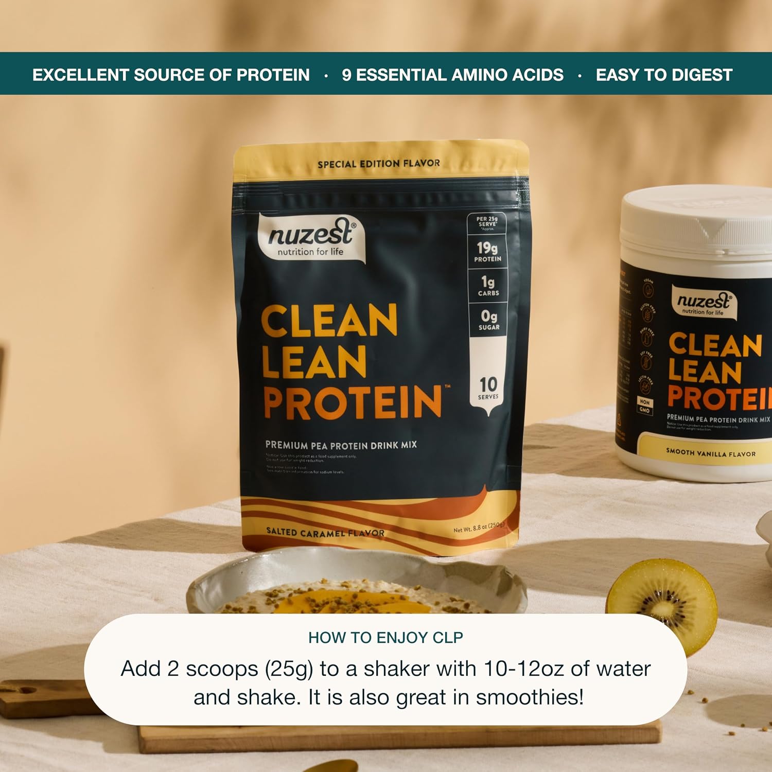 Nuzest Clean Lean Protein - Vegan Pea Protein Powder Rich Chocolate 1.1 lb | 20 Servings with 18g Protein Plant Based Protein Powder, Only 4 Ingredients, Dairy Free, Gluten Free, GMO Free, Protein Shake