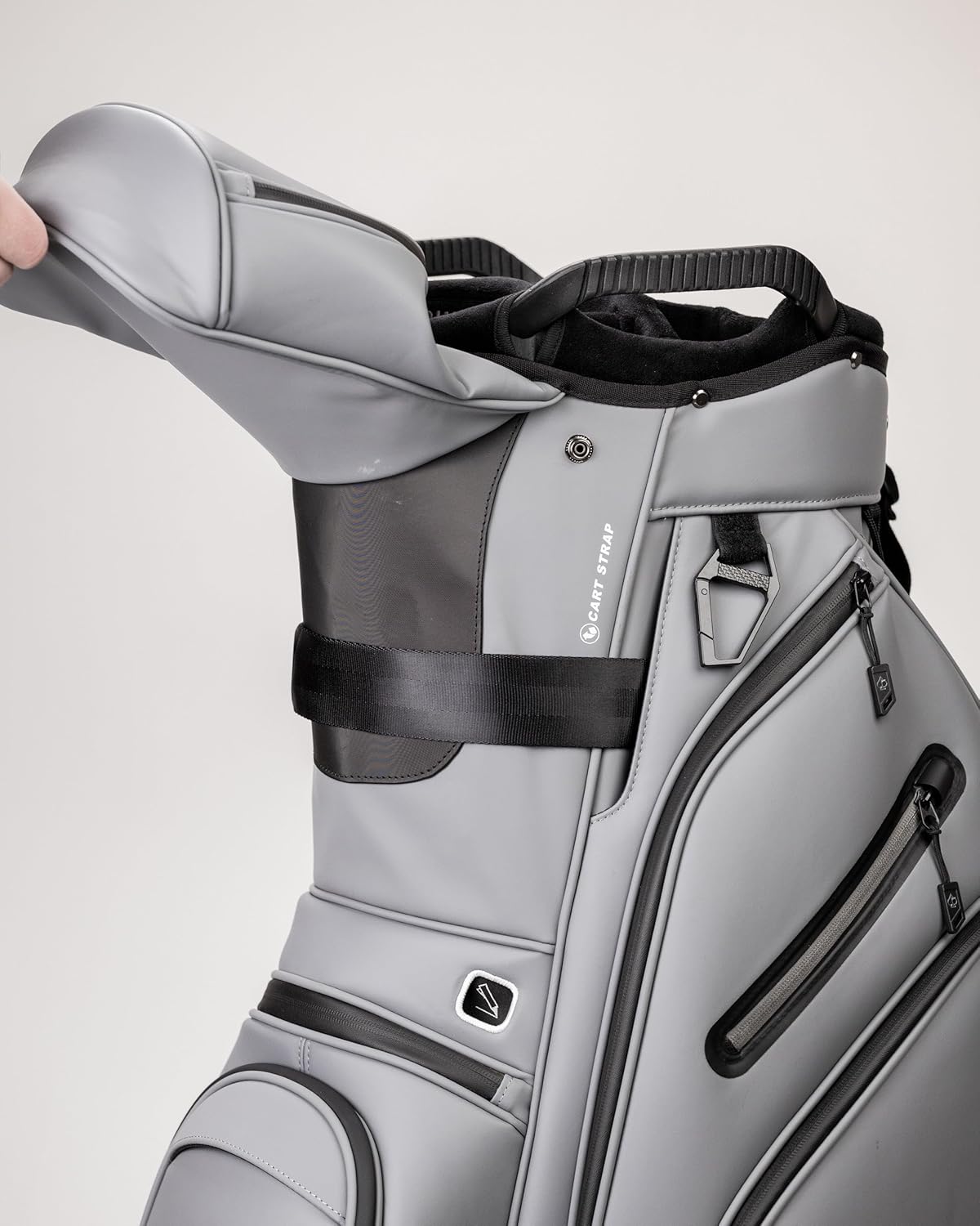 Pins & Aces Cart Bag - 14-Way, Full Length Dividers, Single Strap - Velvet Lined (Ash)