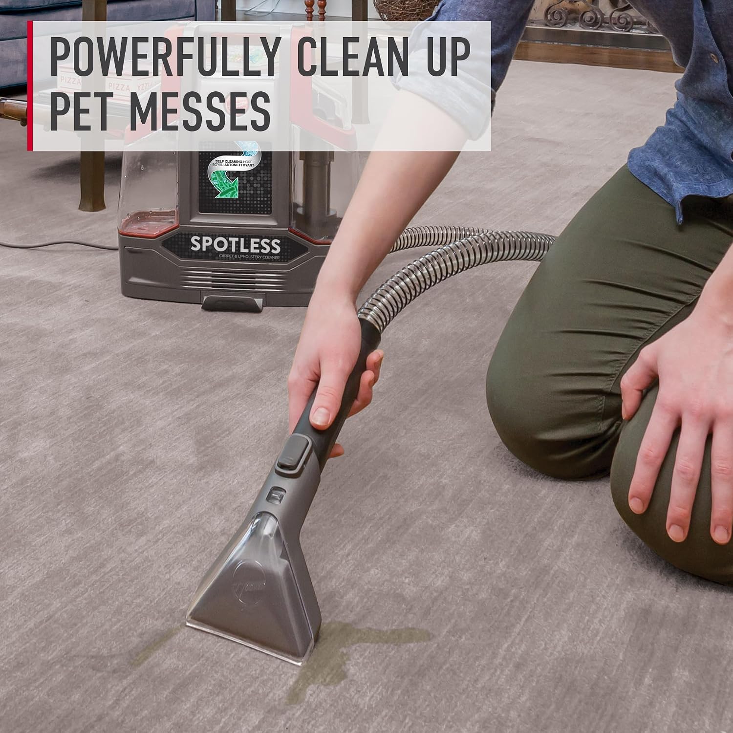 Hoover Spotless Portable Carpet + Upholstery Spot Cleaner Machine, Lightweight Shampooer Machine, Pet Stain Remover, Car and Auto Detailer