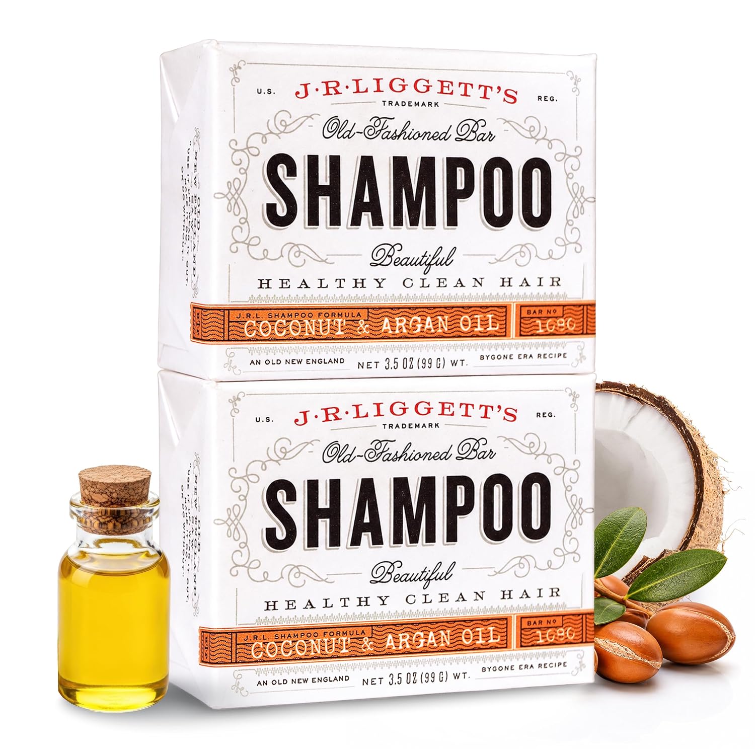 J.R.LIGGETT'S Moisturizing Formula Shampoo Bar Restores Softness 3.5 oz | All-Natural Solid Shampoo Bar Hair Cleanser with Coconut Oil and Aloe Vera, Fragrance-Free, Sulfate-Free