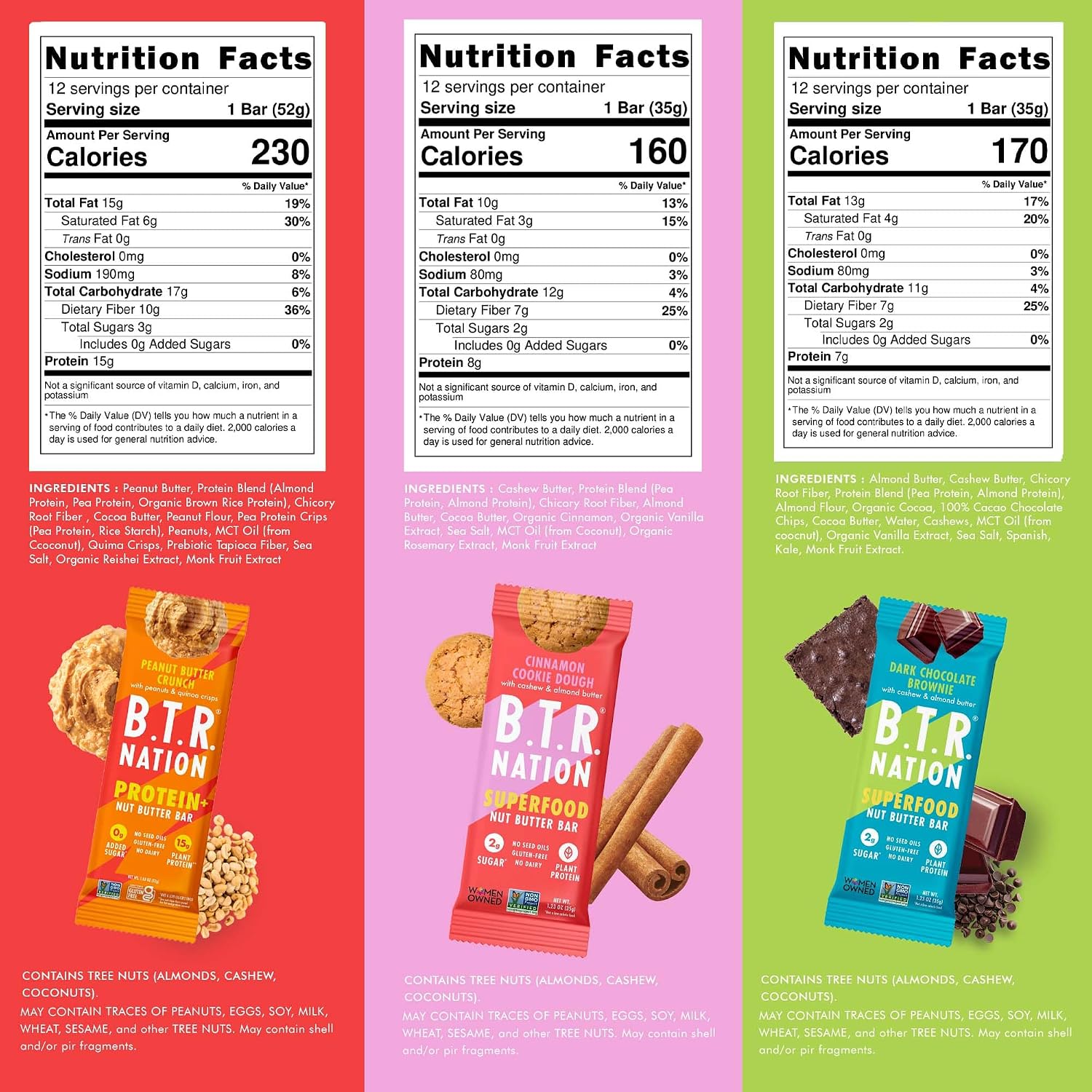 B.T.R Nation - Superfood Protein Bar Dark Chocolate - Vegan - 12 Bars