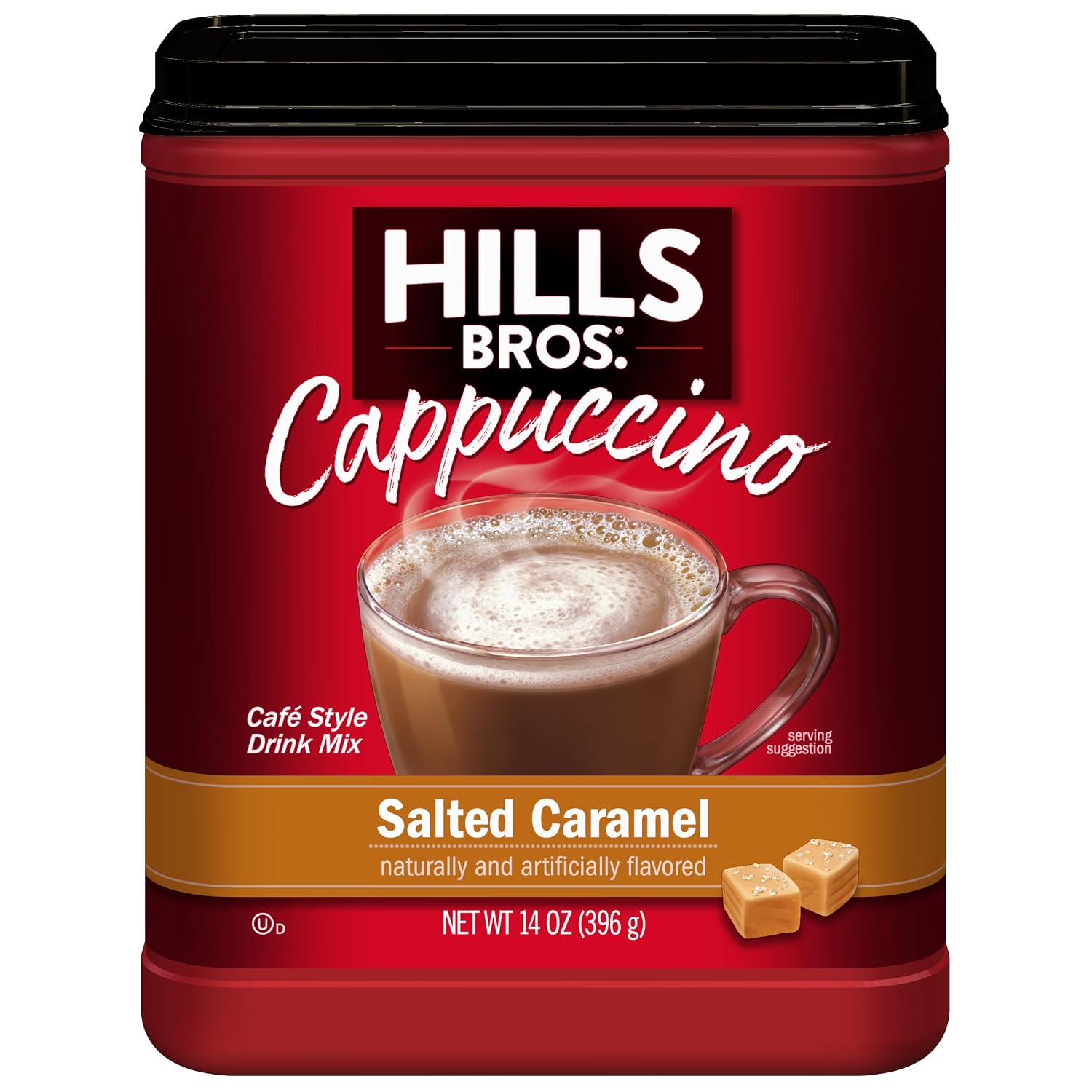 Hills Bros. Cappuccino Mix – Rich, Frothy Coffeehouse-Tasting Instant Drink Mix – Quick and Easy Preparation – Perfect for Hot & Iced Drinks & Creaming Coffee – Double Mocha, 1 Pack of 16oz