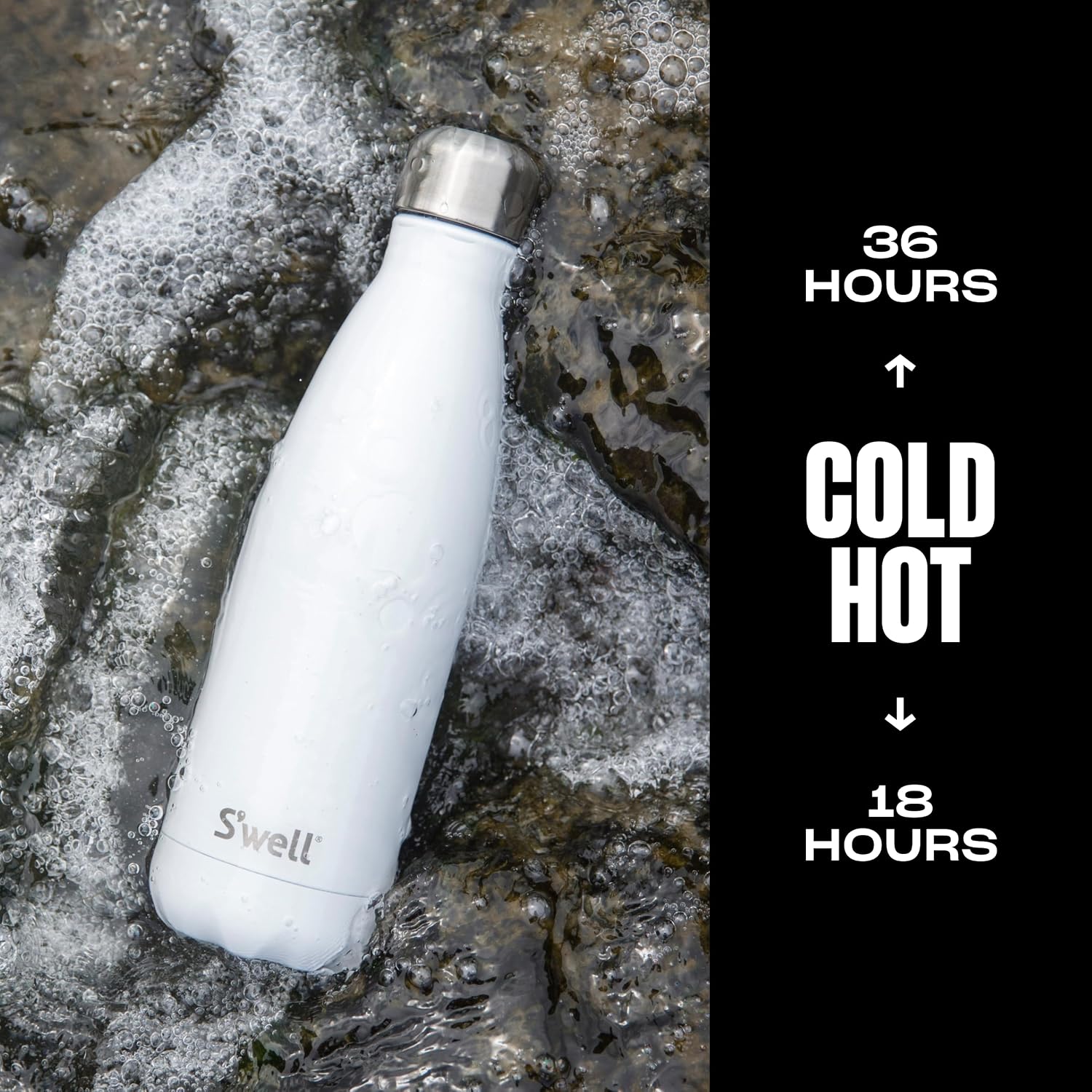S'well Stainless Steel Water Bottle, 17oz, Blue Suede, Triple-Layered Vacuum Insulated Containers Keeps Drinks Cold for 36 Hours and Hot for 18, BPA Free, Perfect for On the Go