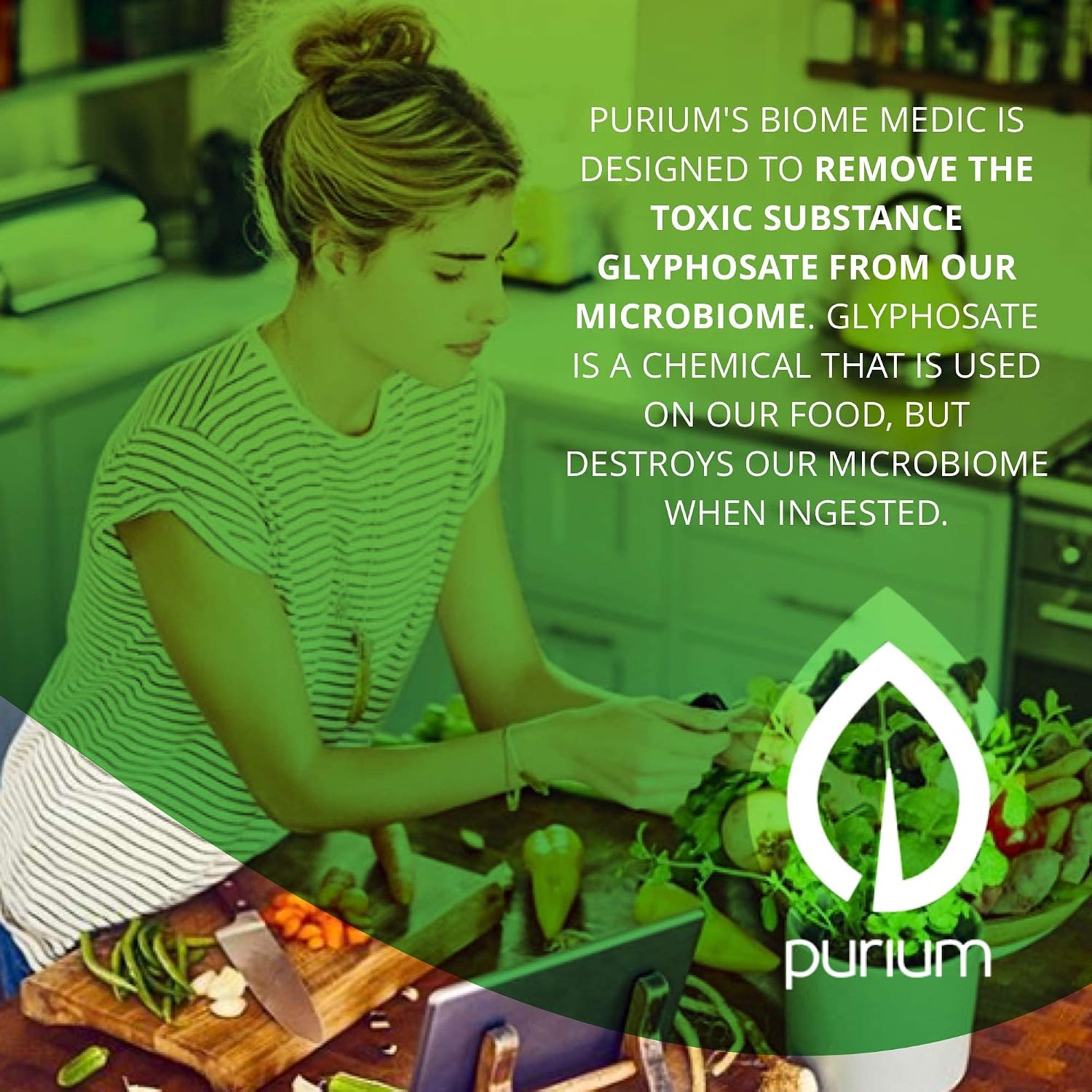 Purium Biome Medic - 60 Vegan Capsules - Gut Health Support Supplement, Removes GMO Toxins, Supports Good Bacteria, Repairs Microbiome - Vegetarian