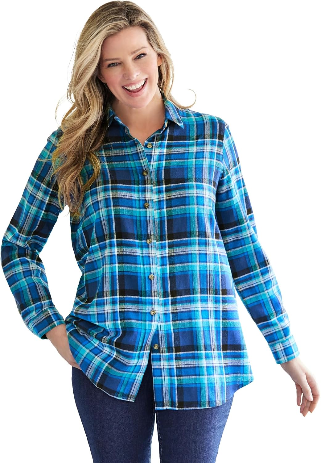 Woman Within Classic Flannel Shirt