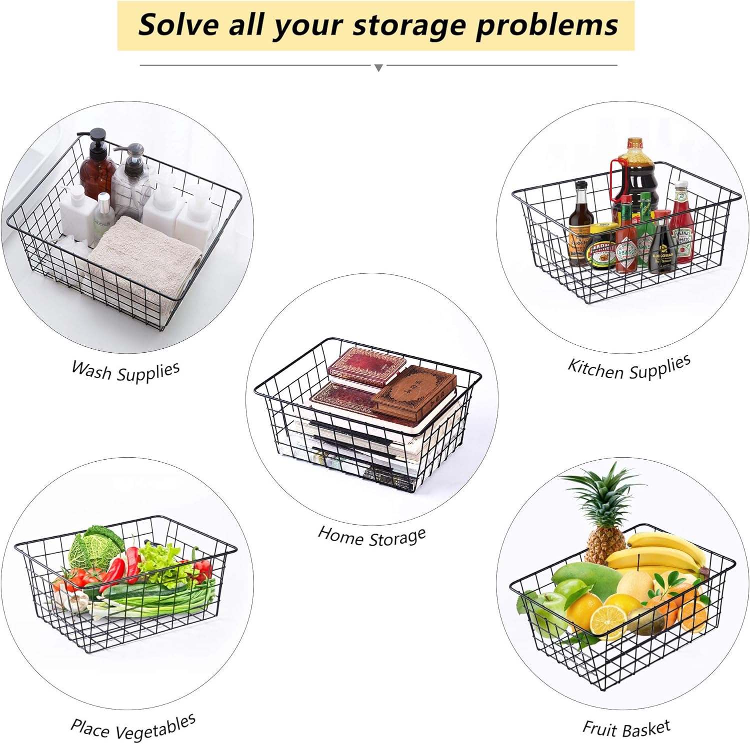 Wire Baskets for Organizing 4 Pack Pantry Baskets For Storage 11x8.7x4.7in