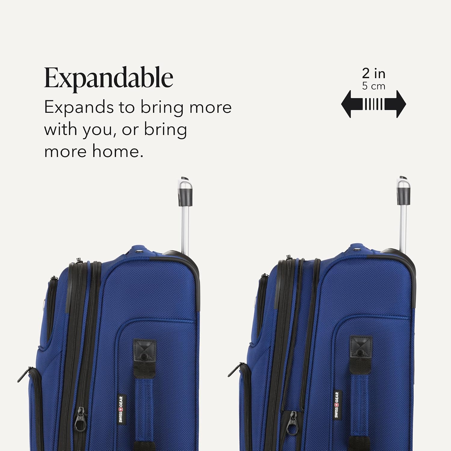 SWISSGEAR Sion Carry-On Spinner Luggage, Softside Expandable, Lightweight Suitcase, Dark Grey, 22.75-Inch