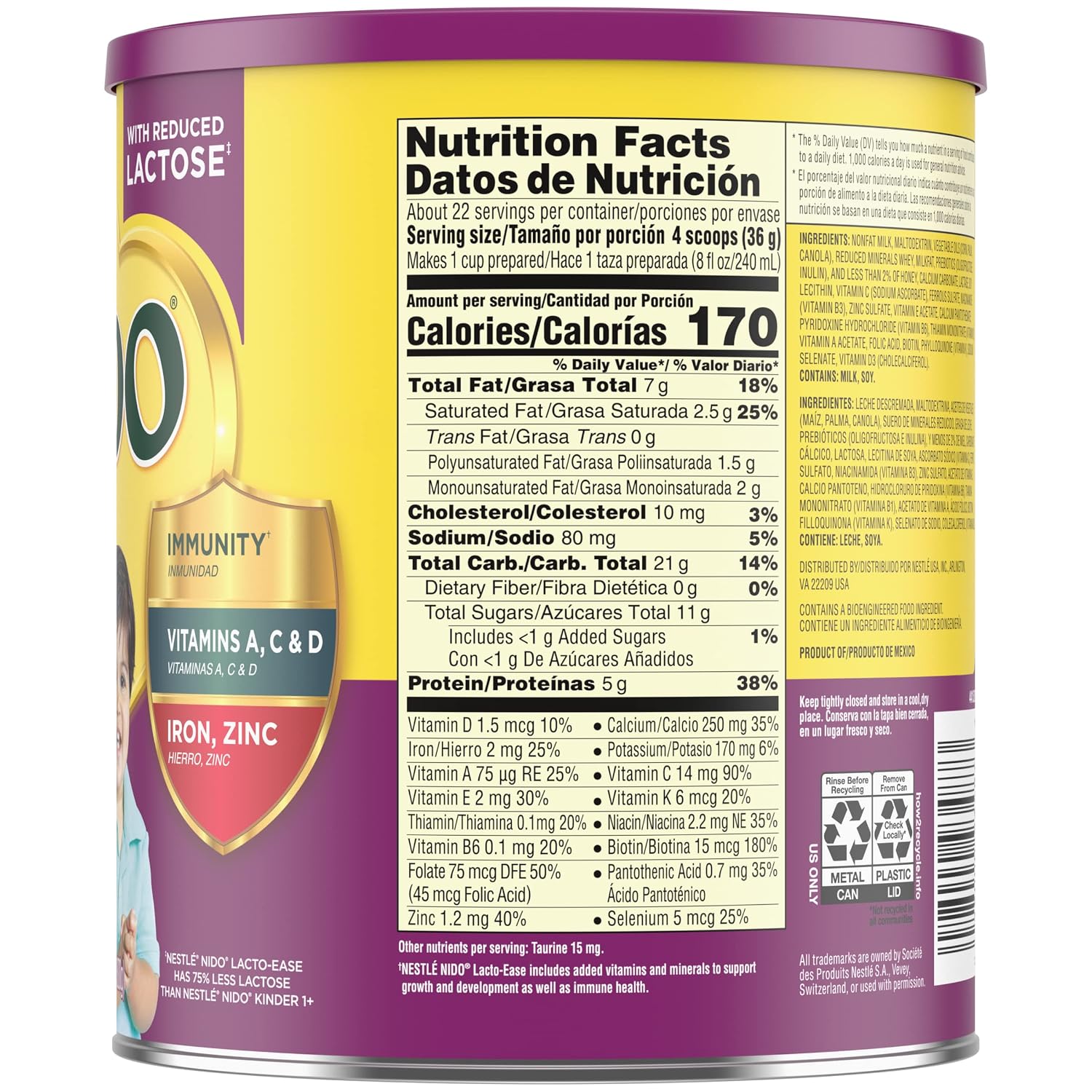 Nestle Nido Lacto-Ease Toddler Milk Powder 28.2 oz