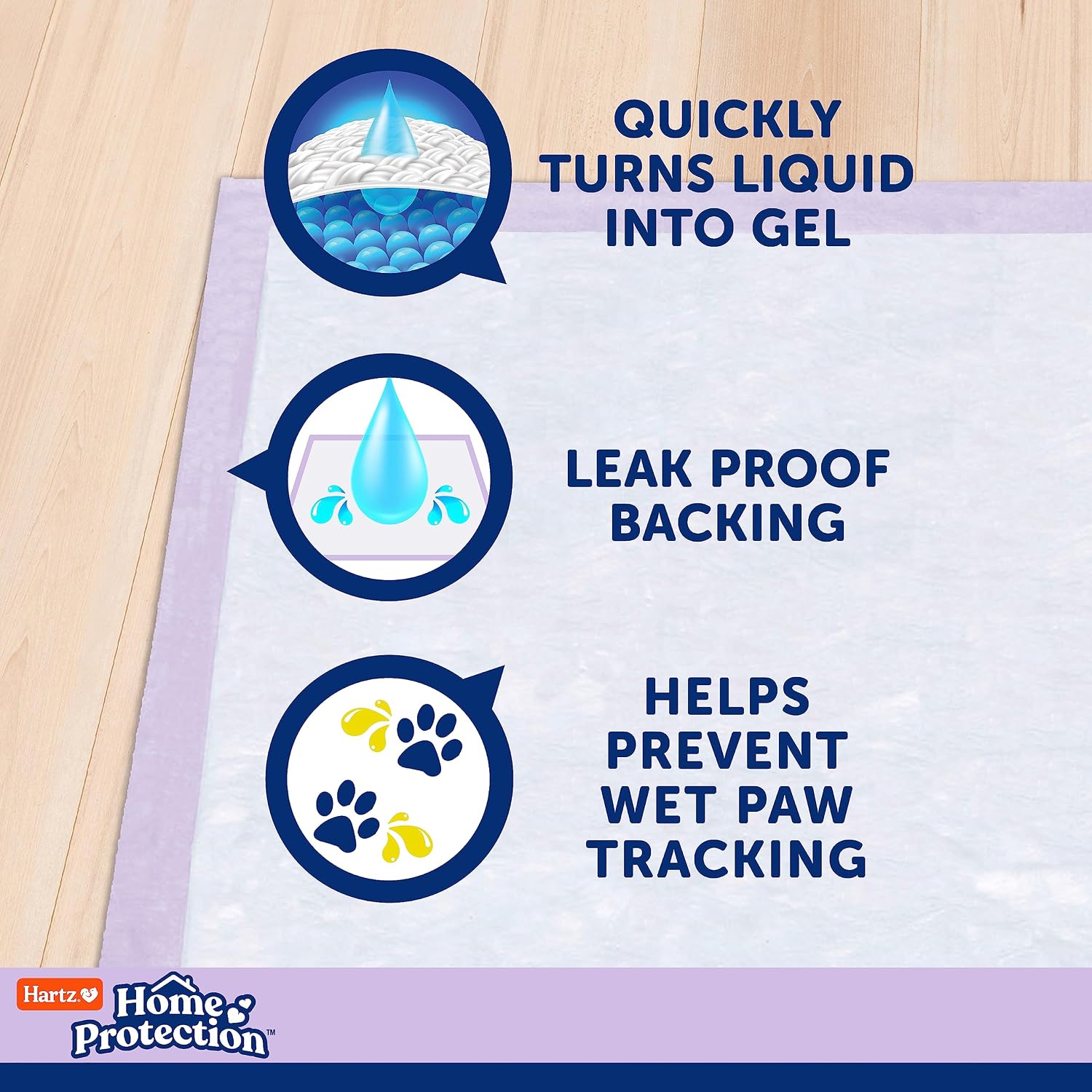 Hartz Home Protection Lavender Scented Odor Eliminating Dog Pads, 50 Count
