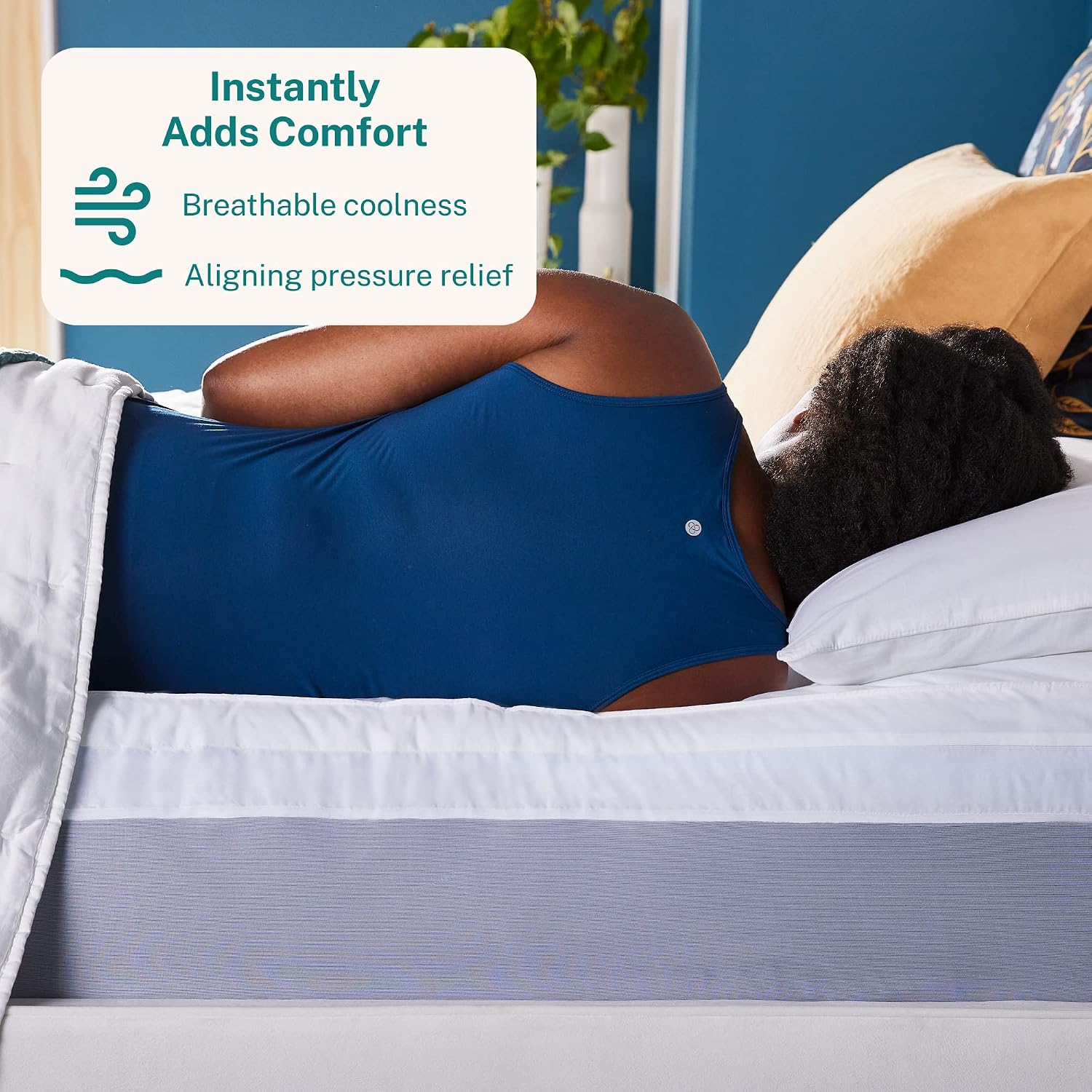 Sleep Innovations Dual Layer 4 Inch Memory Foam Mattress Topper, California King Size, Medium Support