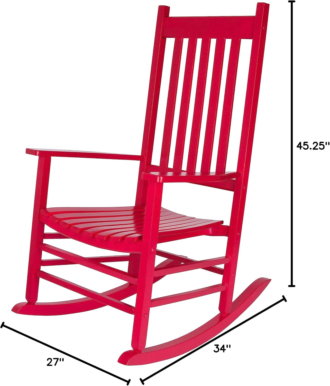 Shine Company 4332WT Vermont Porch Rocker, White (2nd Gen)