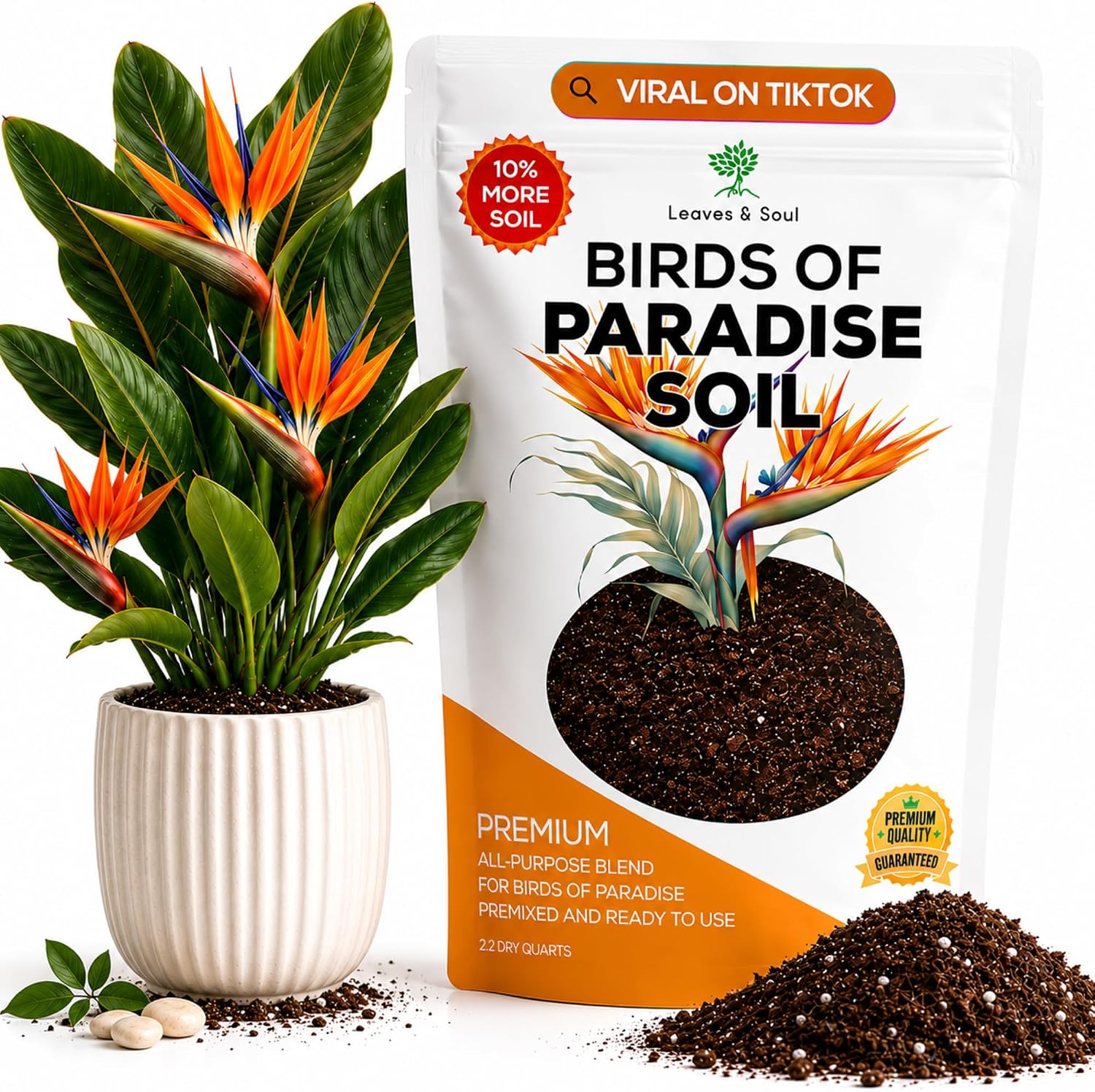 Professional Bonsai Soil Mix Ready to Use | Large 2.2 Quarts, Premium Potting Soil for Bonsai Trees