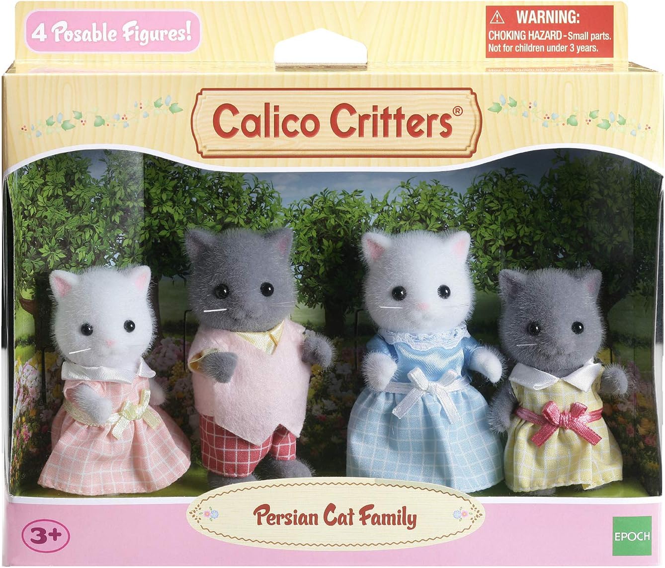 Calico Critters, Sandy Cat Family, Dolls, Dollhouse Figures, Collectible Toys, Premium, 3 inches
