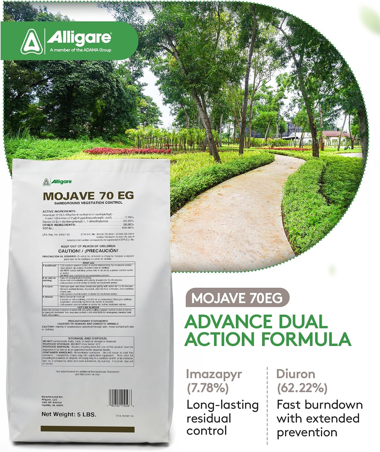 Alligare - Mojave 70EG Weed Killer for Grasses, Weeds & Vines - Total Bareground Weed Control with Long-Lasting Residual