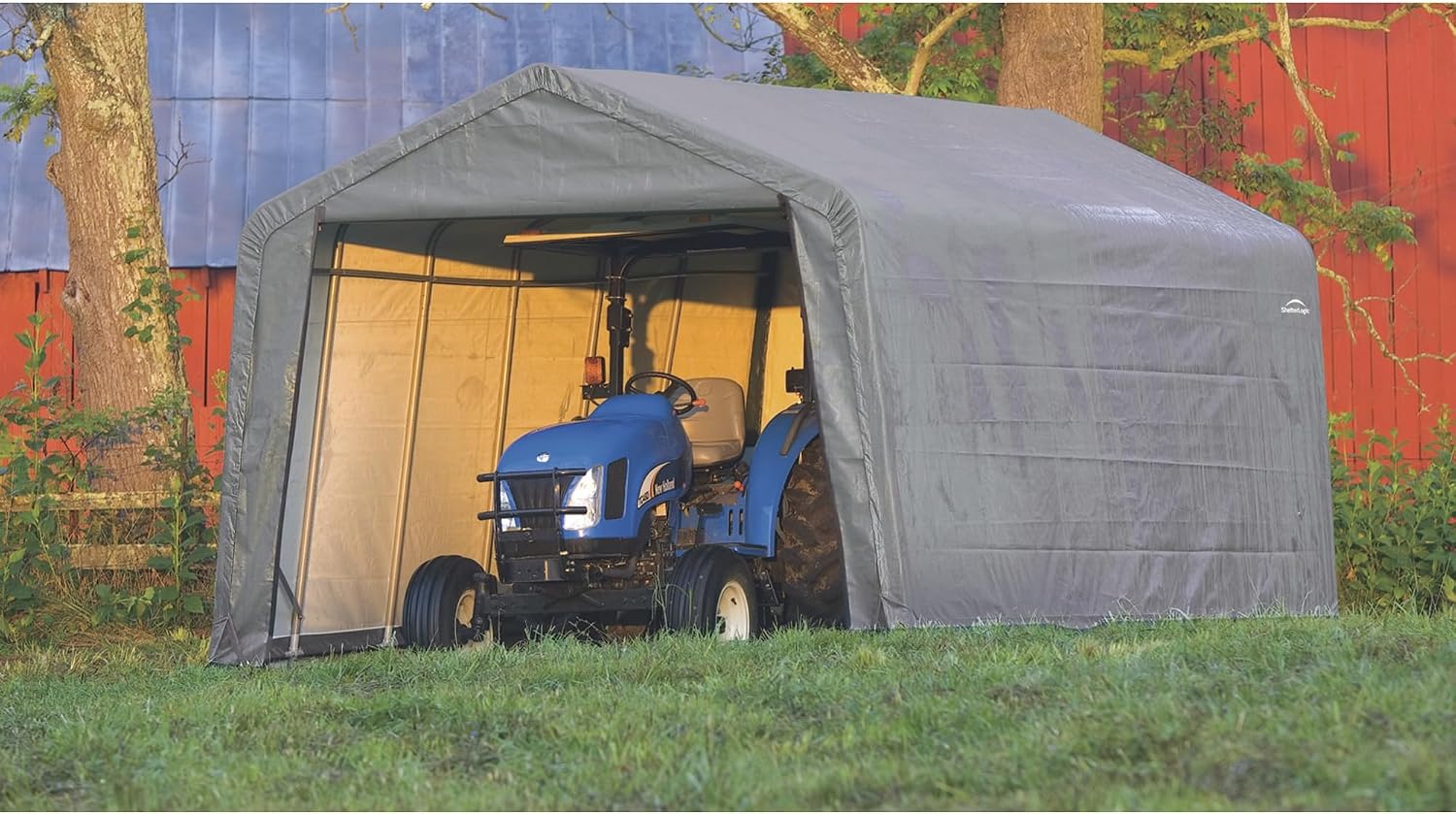 ShelterLogic 72444 Green 12'x24'x8' Peak Style Shelter