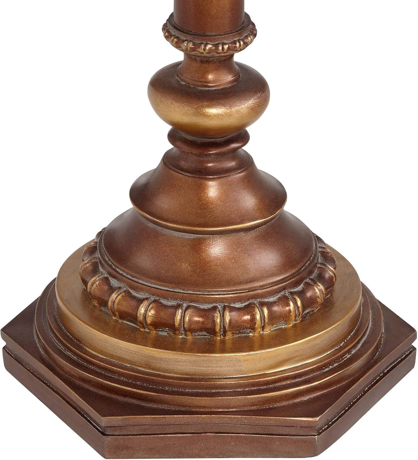 Kathy Ireland 65" Tall Night Light Glass Tray Table Floor Lamp Living Room | Hyde Park Rustic Vintage with Nightlight Bronze Gold Metal Pearl White
