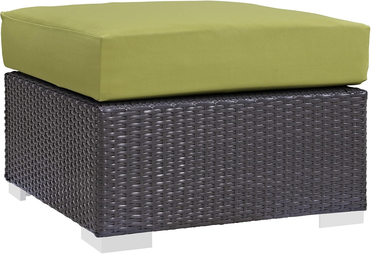 Modway Convene Wicker Rattan Outdoor Patio Loveseat in Espresso White