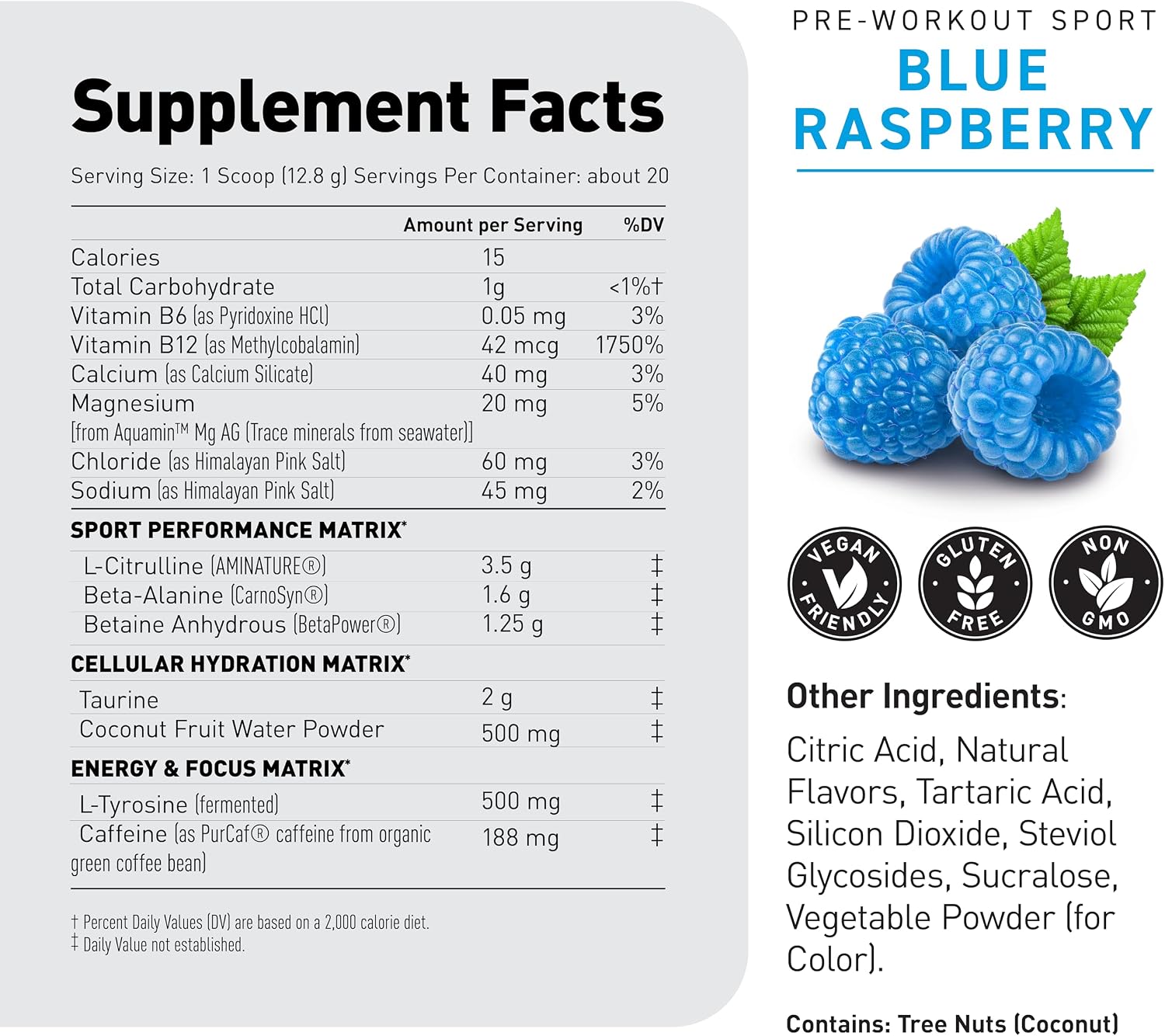 Kaged Sport Pre Workout Powder for Men & Women, Mango Lime, Sport Certified, 188mg Caffeine, Nitric Oxide Supplement, Beta Alanine for Energy