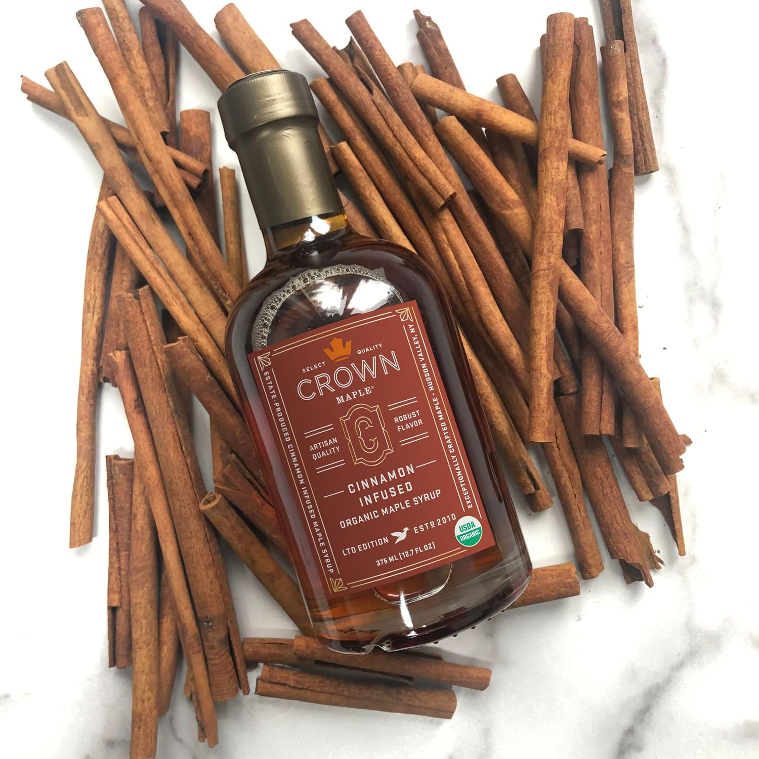 Crown Maple Organic Madagascar Vanilla Maple Syrup, Real Vanilla Bean, Pancakes, Baking, Cocktails & Brunch, 12.7 Fl Oz
