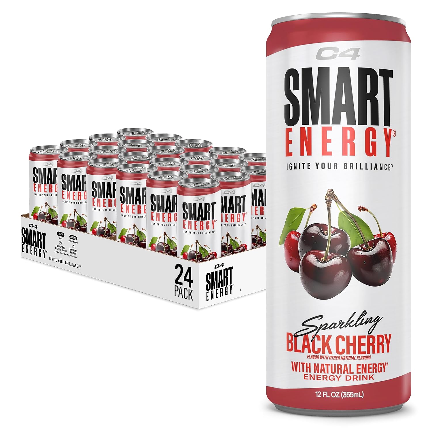 C4 Smart Energy Drink, 200mg Caffeine, 12 Fl Oz 12pk