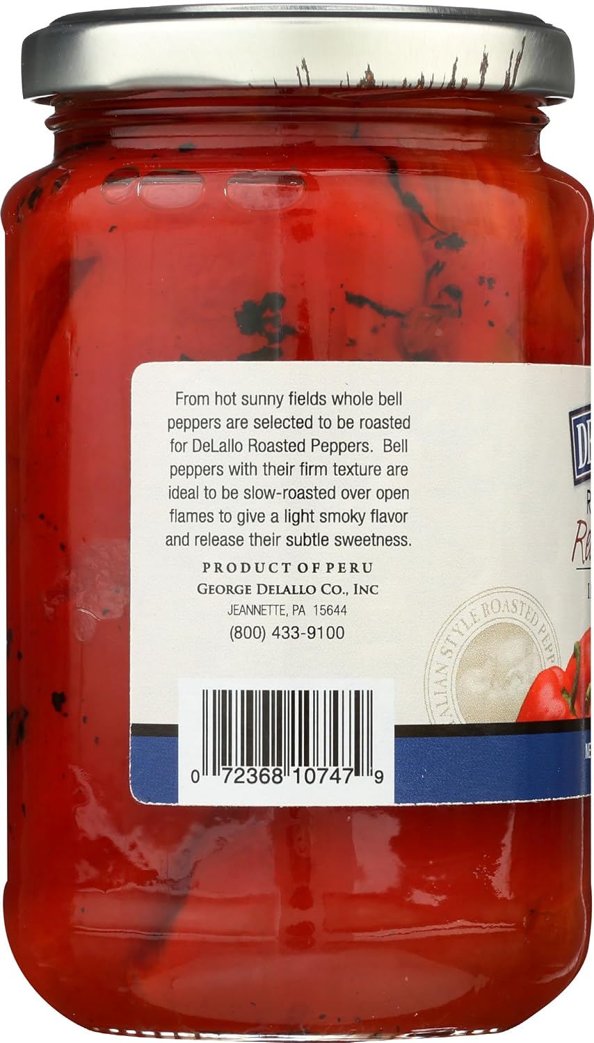 DELALLO Roasted Red Peppers, 12 OZ