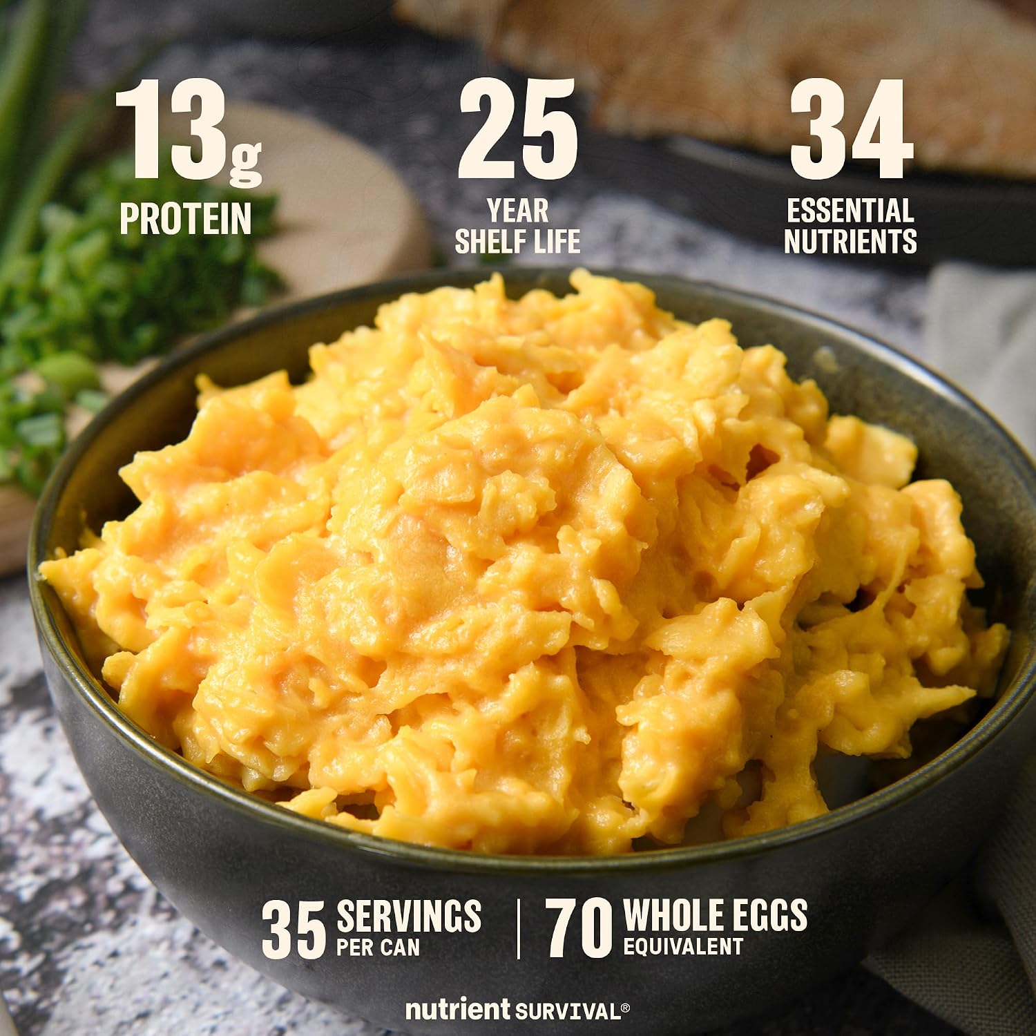 Nutrient Survival Vitamin Powdered Milk, Freeze Dried Prepper Supplies & Emergency Food Supply, 21 Essential Nutrients, Soy & Gluten Free