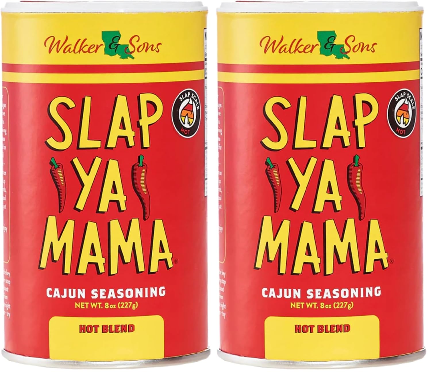 Slap Ya Mama Cajun Seasoning from Louisiana, Hot Blend, No MSG and Kosher, 8 Ounce Can | one 8 oz canister of Hot Blend Cajun seasoning for chicken, seafood, vegetables, grilling, and everyday meals.