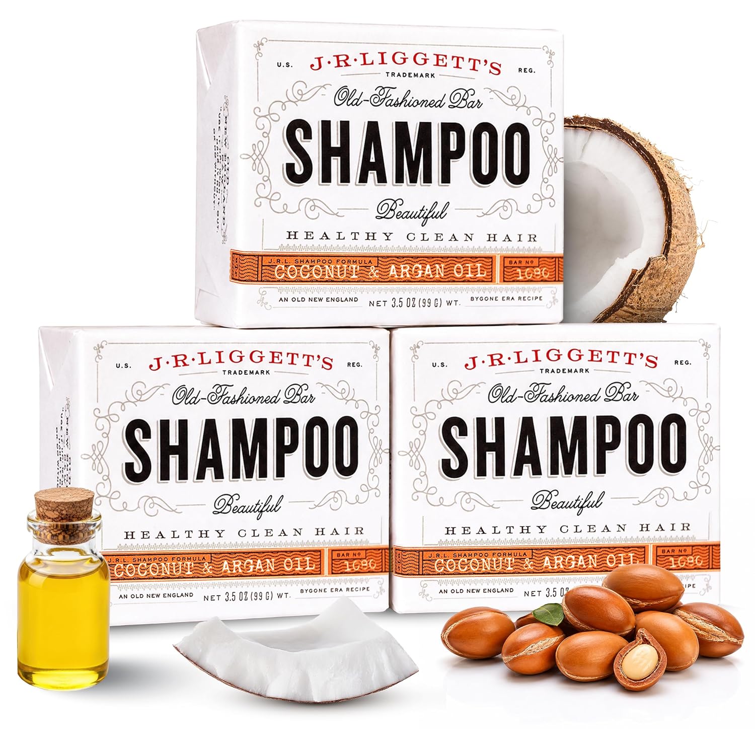 J.R.LIGGETT'S Moisturizing Formula Shampoo Bar Restores Softness 3.5 oz | All-Natural Solid Shampoo Bar Hair Cleanser with Coconut Oil and Aloe Vera, Fragrance-Free, Sulfate-Free