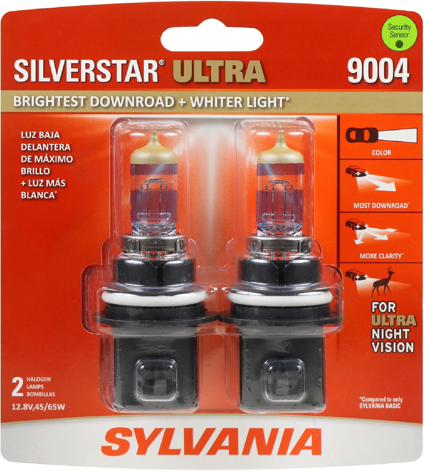 SYLVANIA - 9004 SilverStar Ultra - High Performance Halogen Headlight Bulb, High Beam, Low Beam and Fog Replacement Bulb