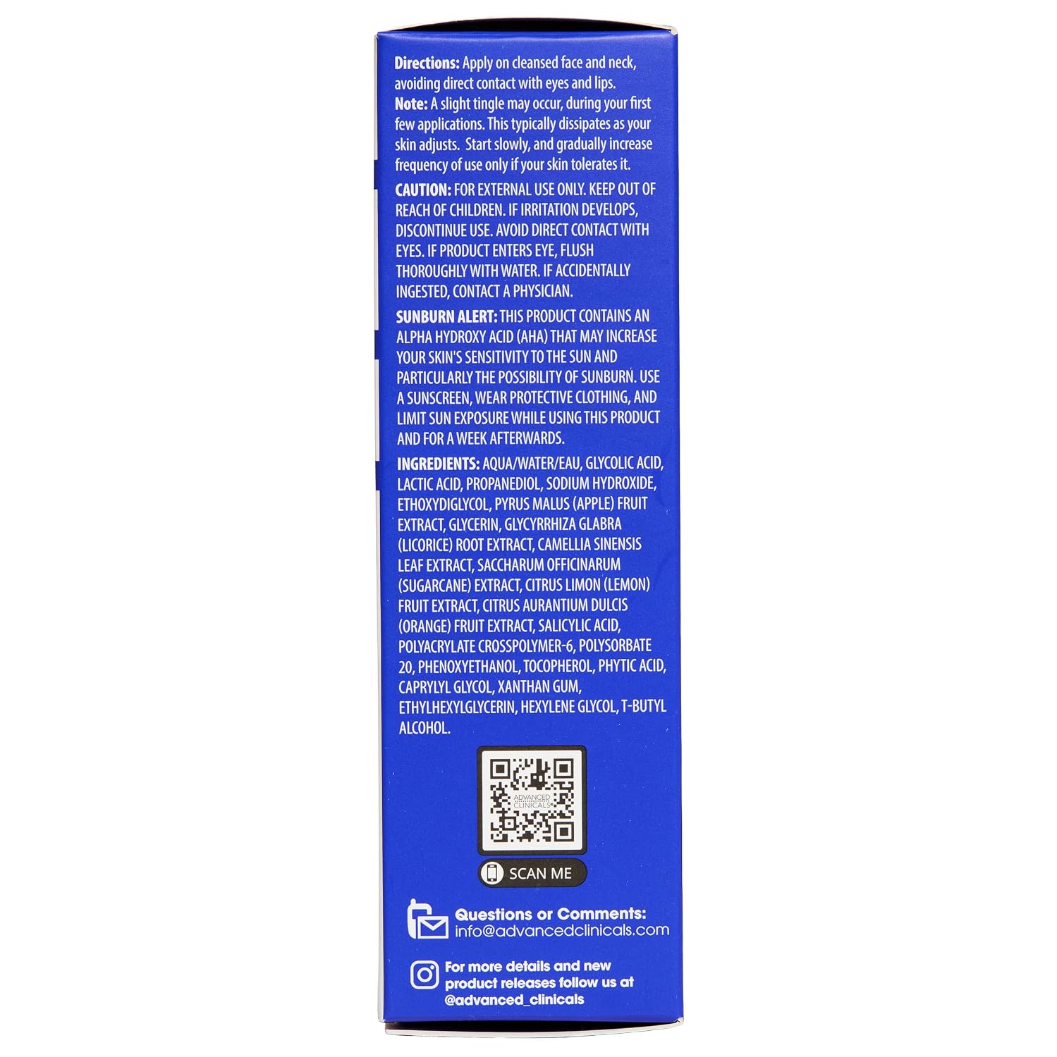 Advanced Clinicals Brightening Vitamin C Serum For Face With Glycolic Acid + Lactic Acid | Vitamin C Eye Serum Face Moisturizer For Improving Look Of Dark Spots & Uneven Complexion, 1.75 Fl Oz
