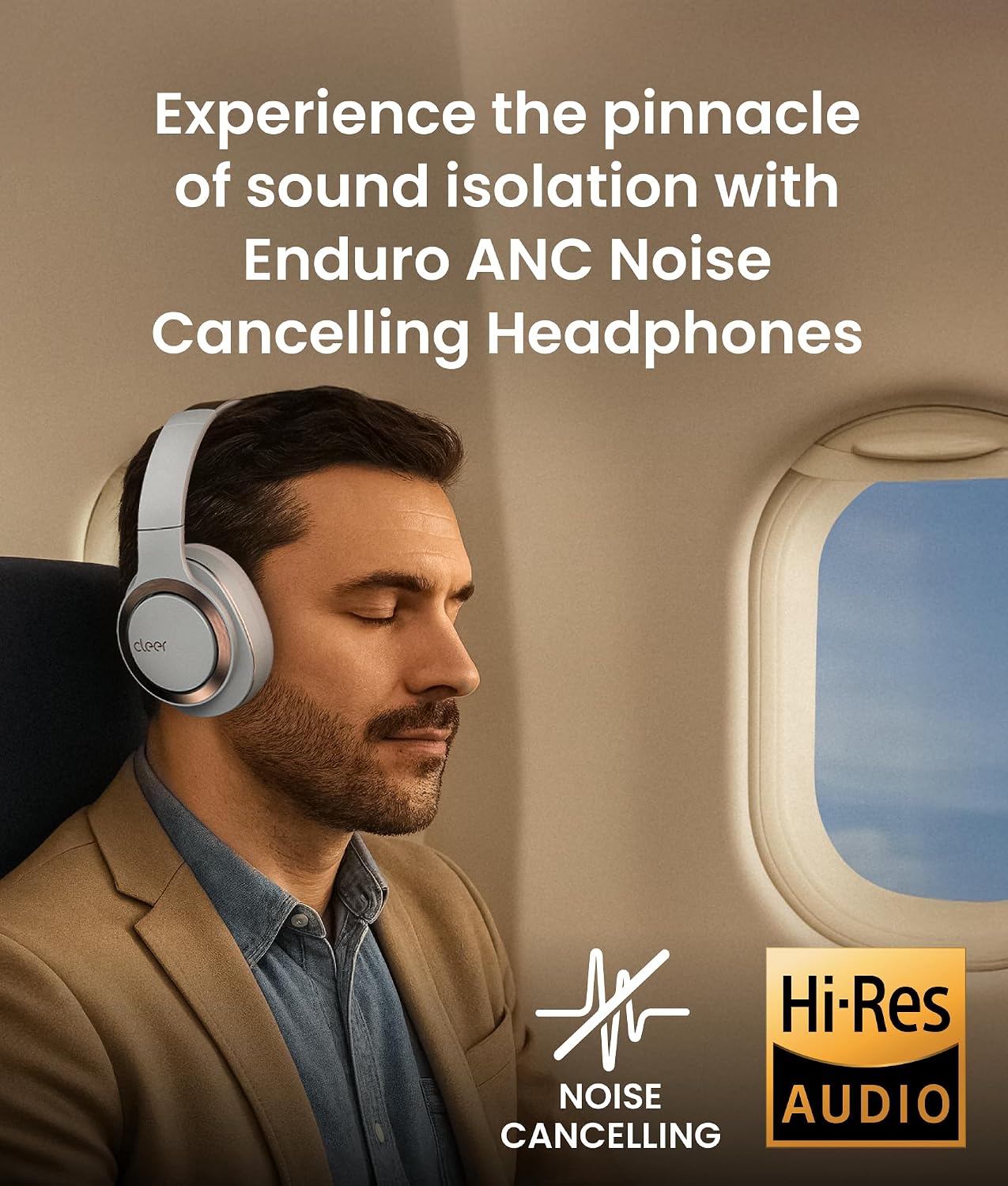 Cleer Audio Enduro ANC Noise Canceling Headphones, Dark Navy