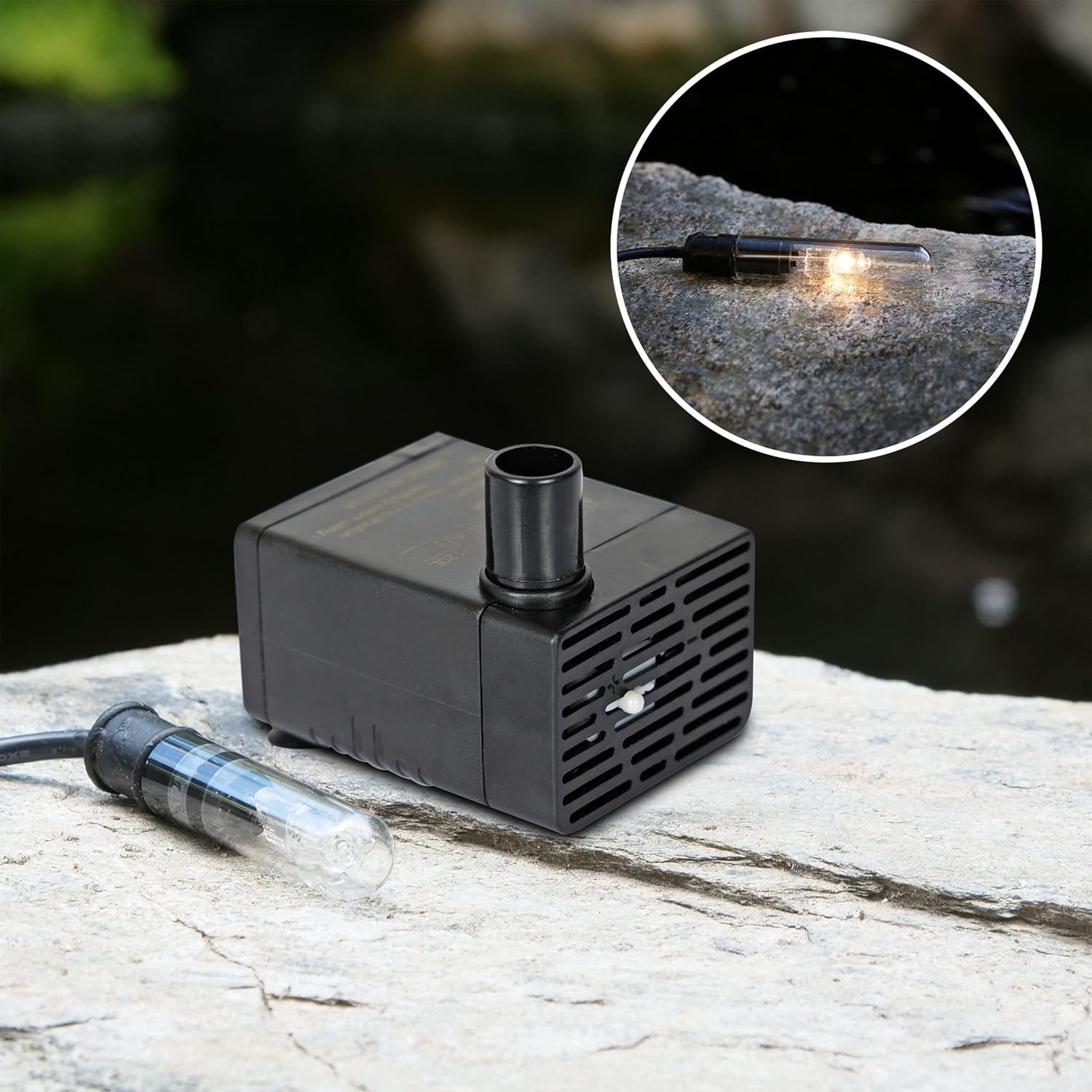 Alpine Corporation Outdoor Decor Power Head Pump for Small to Medium Fountains, Statuary, and Birdbaths with Moving Water