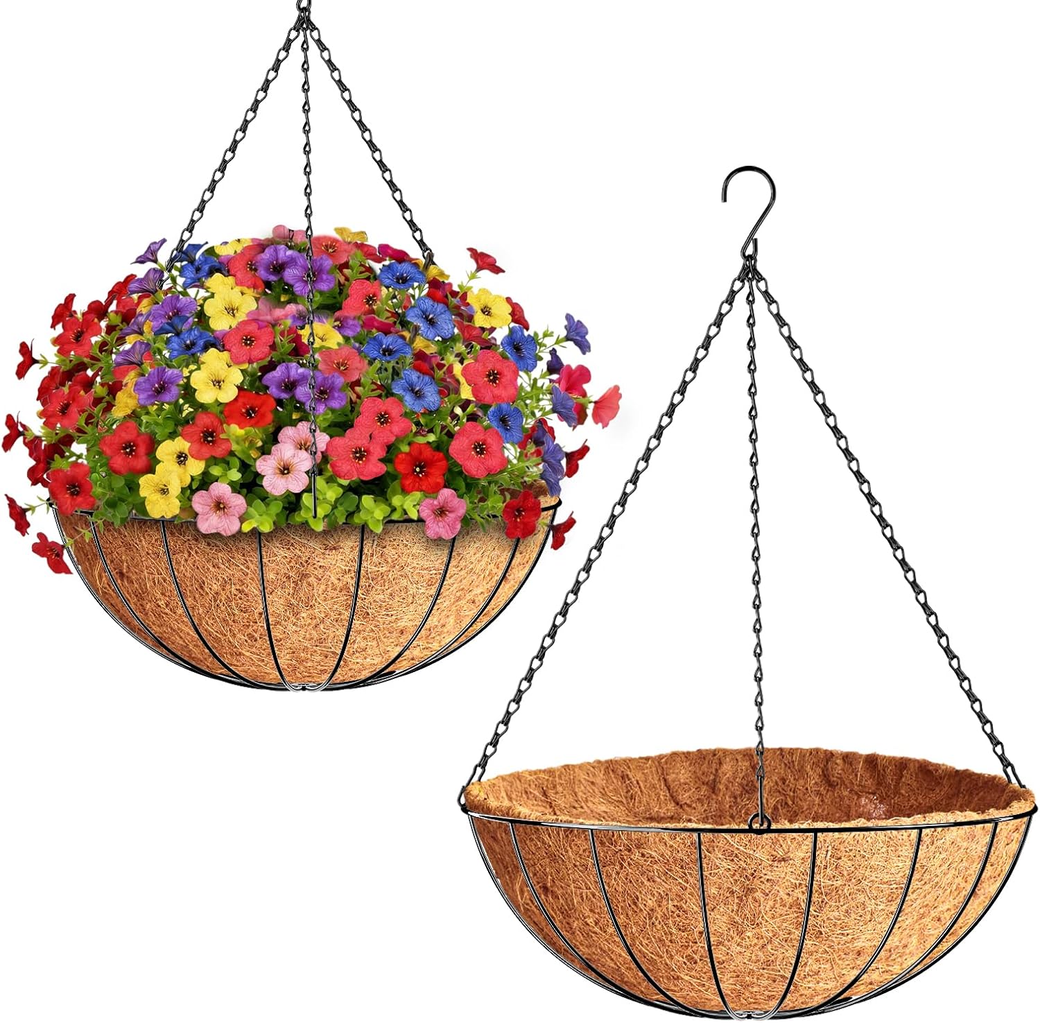 ZeeDix 3 Pack 10 Inch Metal Hanging Baskets