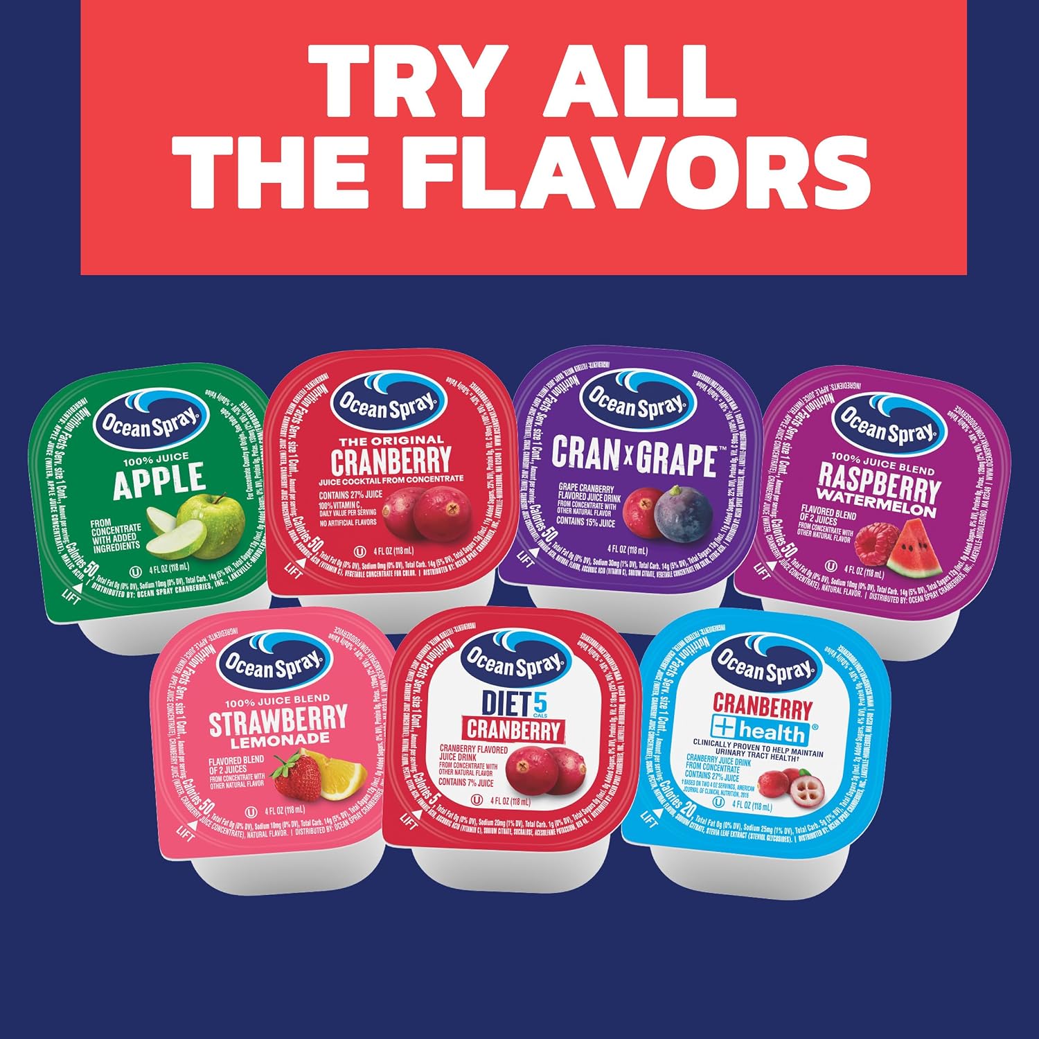 Ocean Spray Cran-Grape Juice Cups 4 Ounce (Pack of 48)