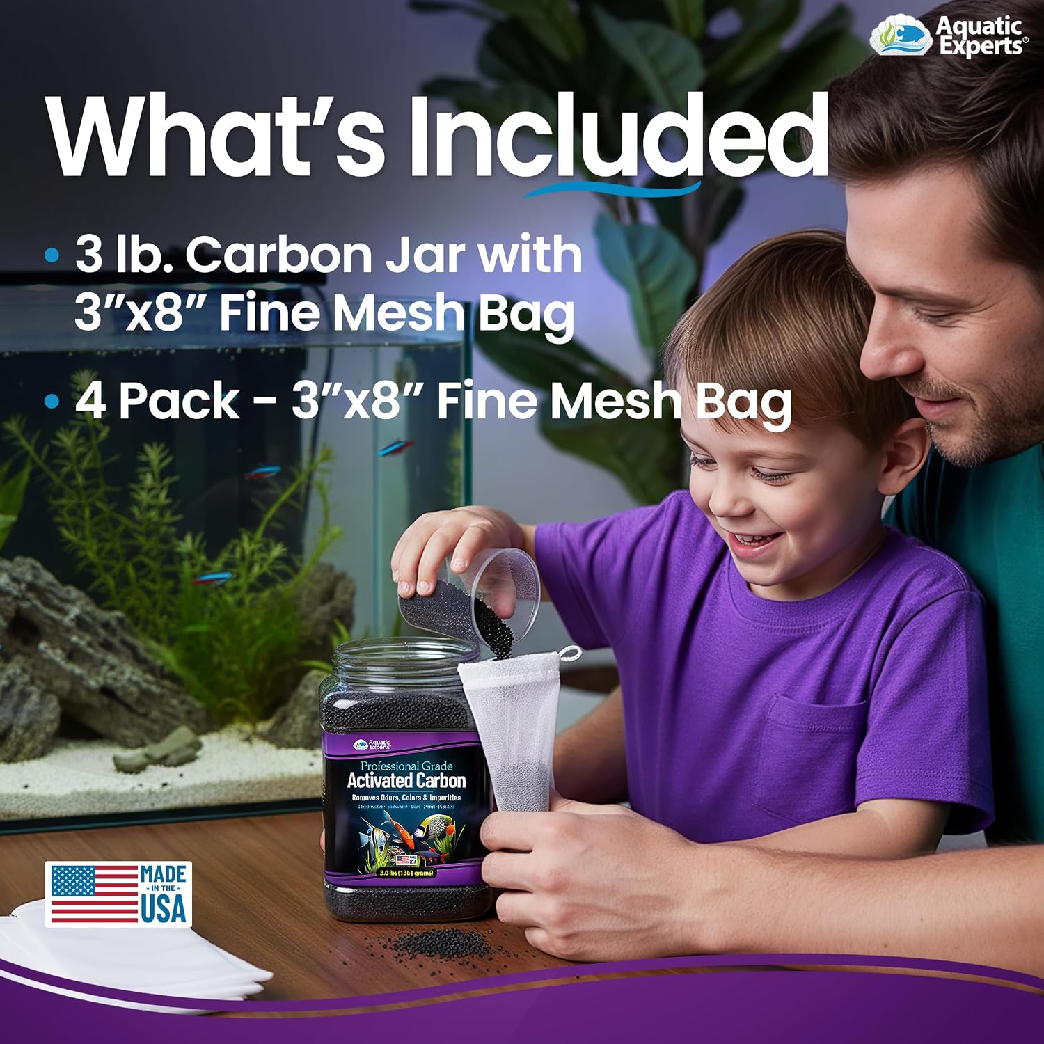 Aquarium Carbon Pad – Cut‑to‑Fit Carbon Infused Filter Pad Media for Crystal Clear Fish Tanks and Ponds, 3/8"–1/2" Thick (10.5 Inch Width
