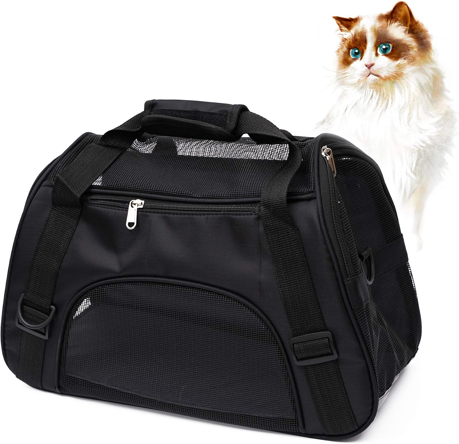 MuchL Cat Carrier for Cats Soft-Sided Travel Pat Carrier for Cat with Wooden Padding Board Airline Approved Lightweight Comfortable Cat Bag for