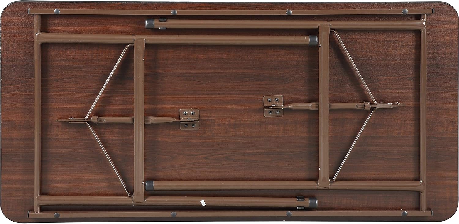 Lorell Folding Table, 60 by 30 by 29-Inch, Mahogany