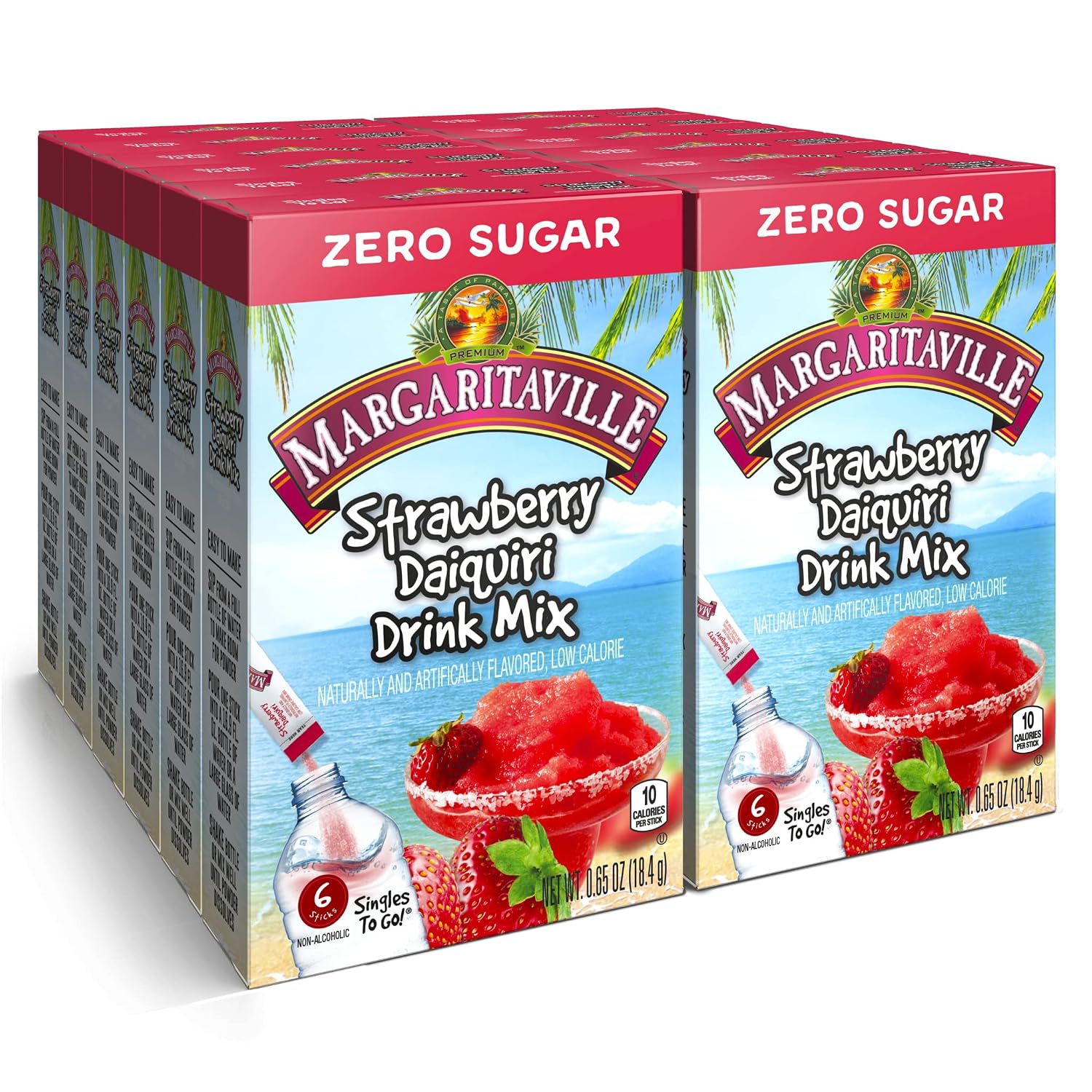 Singles To Go! Margaritaville Water Drink Mix, Pina Colada, 72 Packets