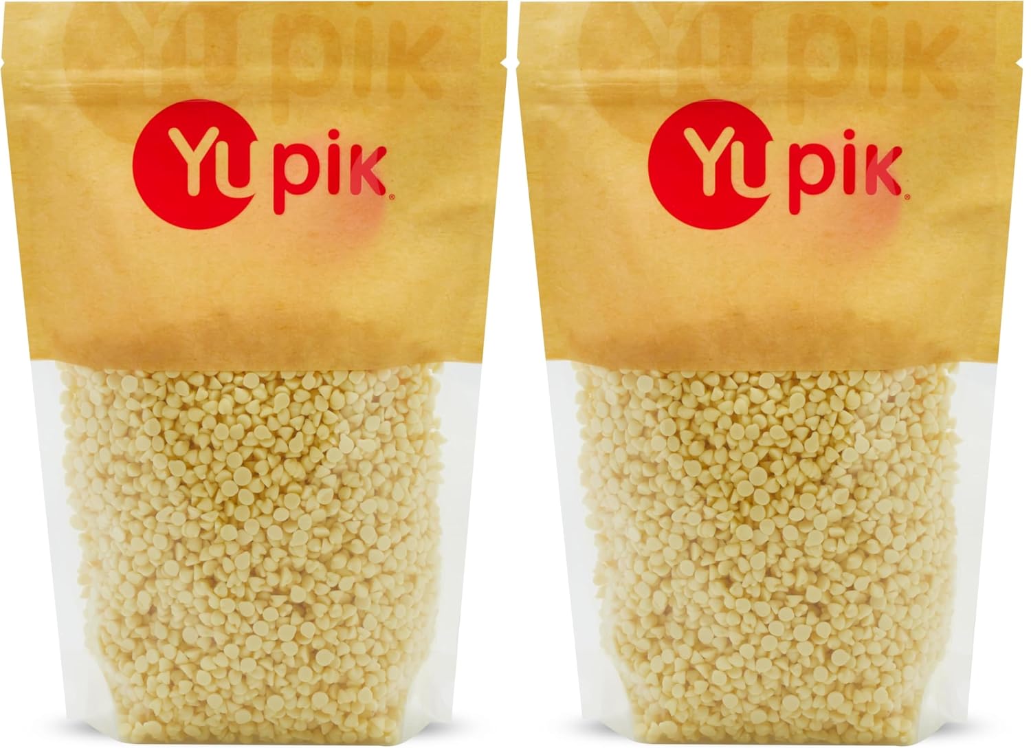Yupik White Chocolate Chips, 2.2 lb (35.2 oz), Gluten-Free, Kosher, Small Size, Made with Cocoa Butter, Sweet Flavor, Melts Smoothly, Ideal for Baking, Snacking & Topping