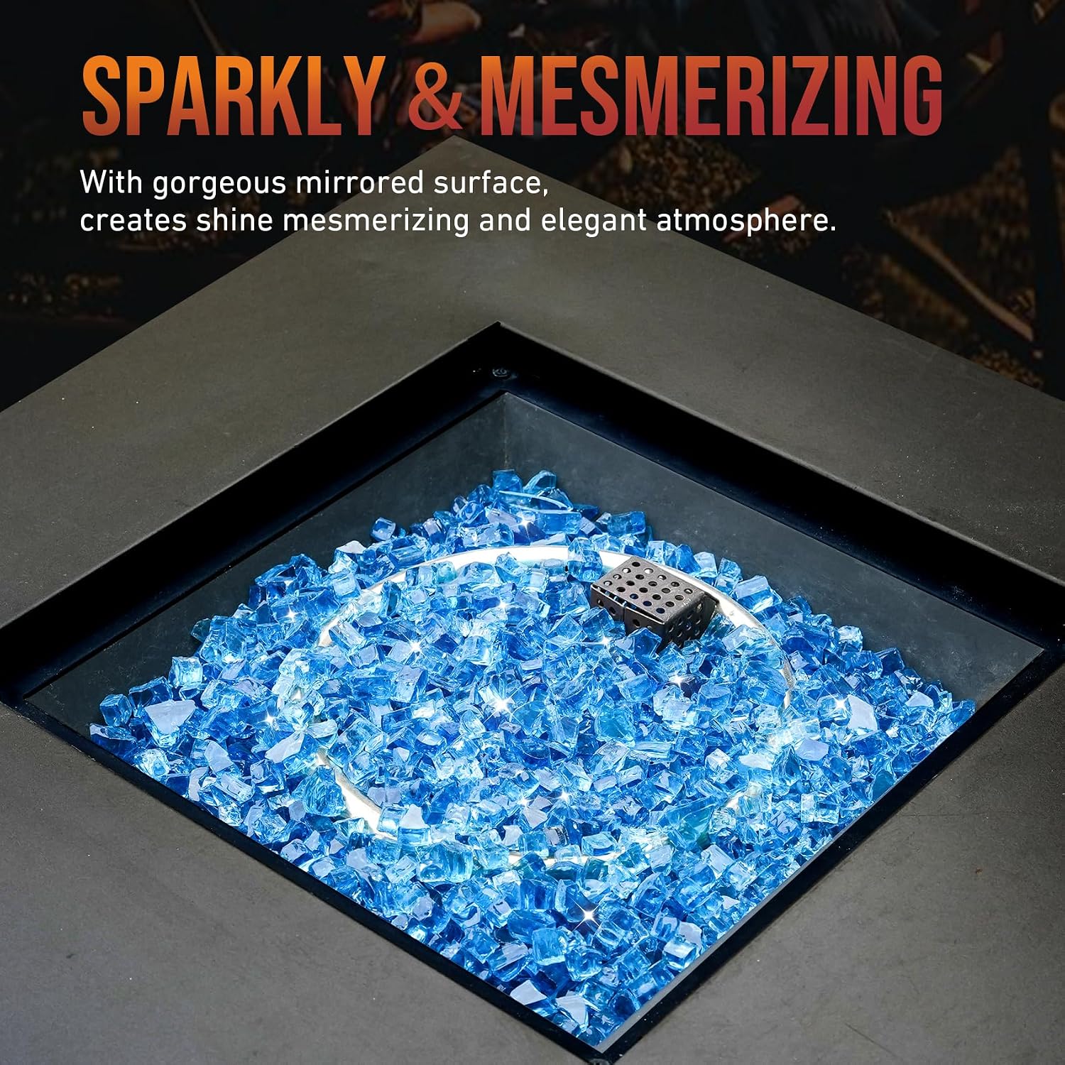 Skyflame 1/4" Pacific Blue Regular Fire Glass for Fire Pit Fireplace
