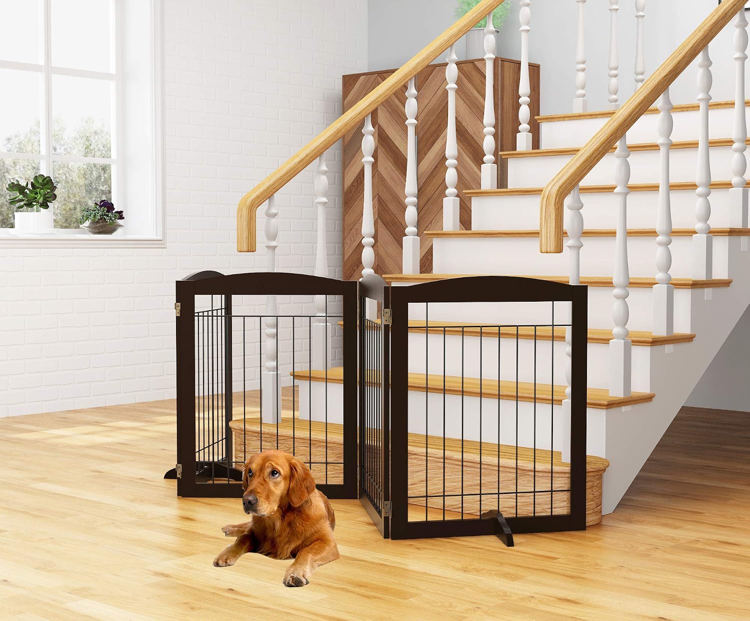 PAWLAND Extra Wide Foldable Dog gate for Doorway, Indoor, 72“ Wide, 30" H