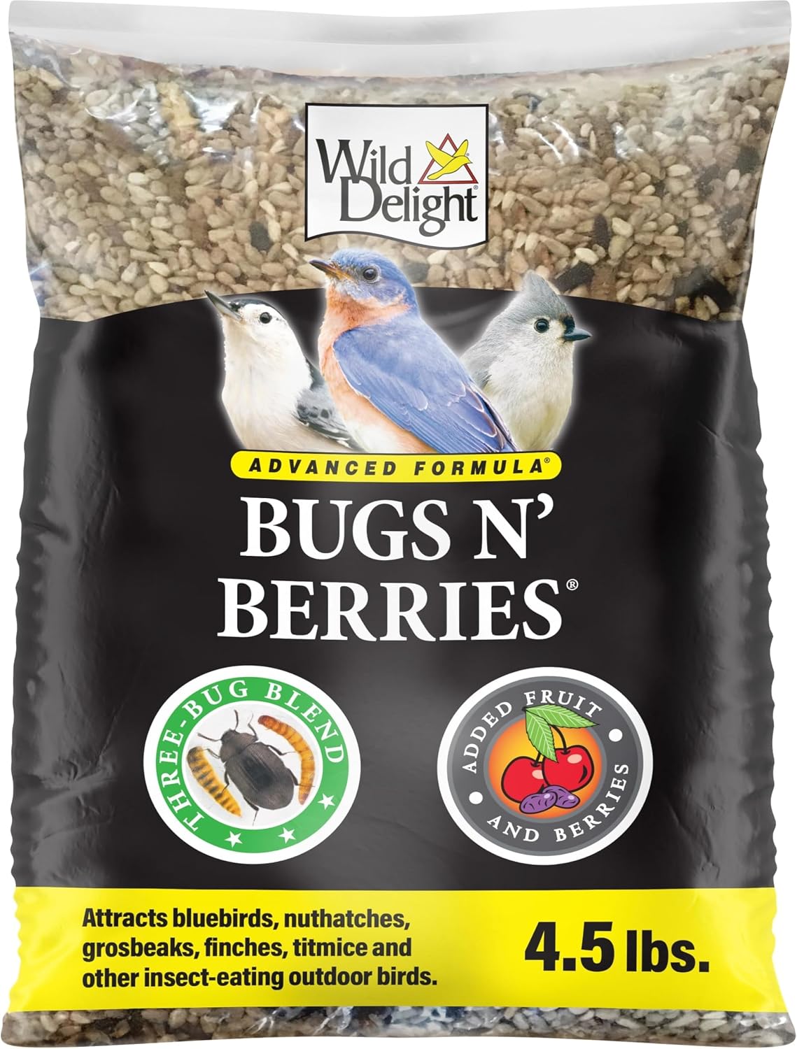 Wild Delight Deck, Porch N' Patio No Waste Bird Food, 5 lb, (374050)