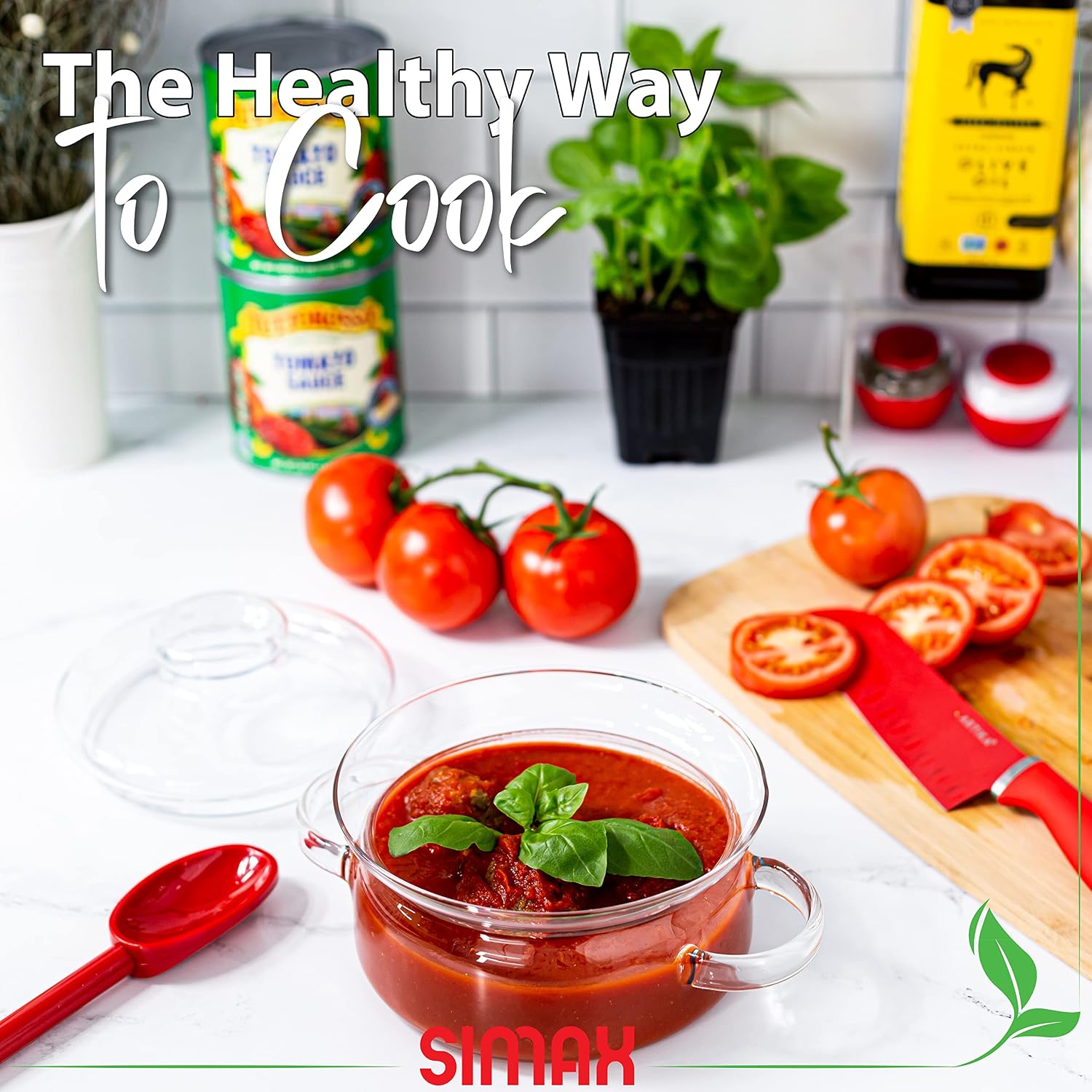 Simax 48 Oz Borosilicate Glass Saucepan With Lid - Microwave, Stove and Dishwasher Safe Potpourri Pot and Serving Dish