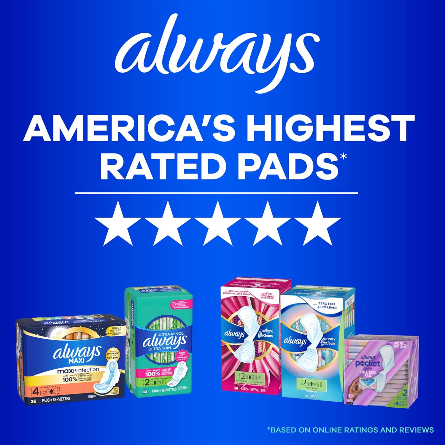 Always Ultra Thin Feminine Pads with Wings for Women, Size 3, Extra Long Super Absorbency, Unscented, Up to 100% Leak-Free Protection, 84 Count Total