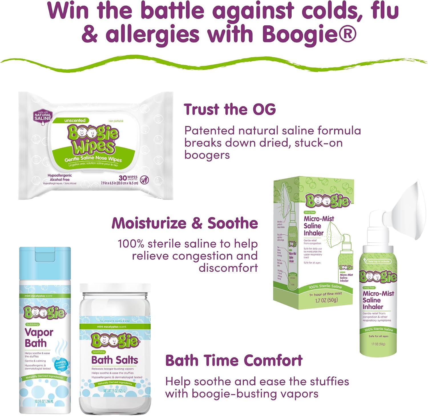 Boogie Moisturizing Saline Nasal Gel for Babies & Kids - 1 oz (3 Pack) | Fragrance Free - Drug-Free Formula - Made with Aloe and Natural Saline - Soothes and Hydrates Dry or Irritated Noses
