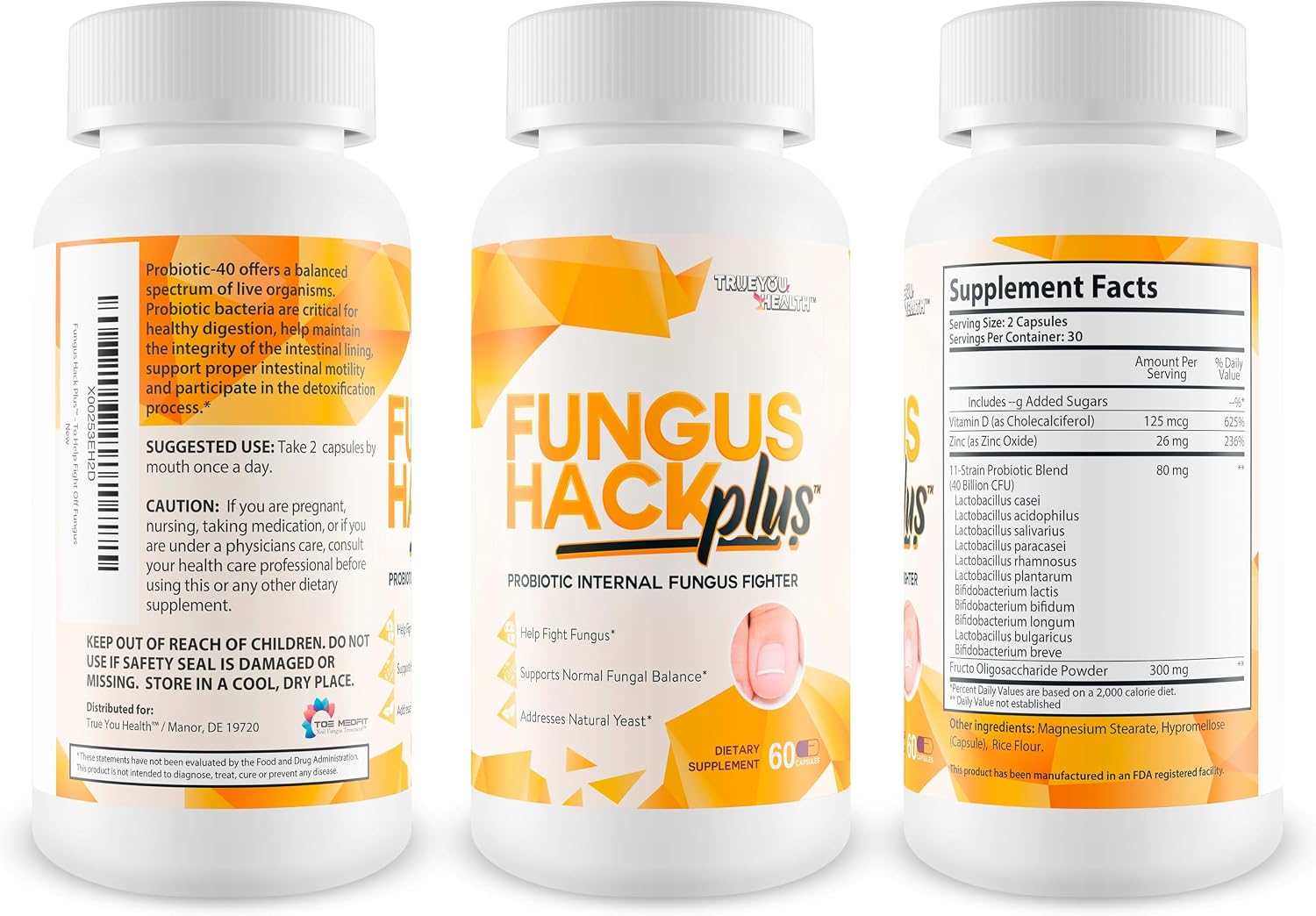 Fungus Hack Plus Probiotic Internal Fungus Fighter - Antifungal Probiotic - Nail Fungus Treatment - This Toe Fungus Treatment is Designed to Balance