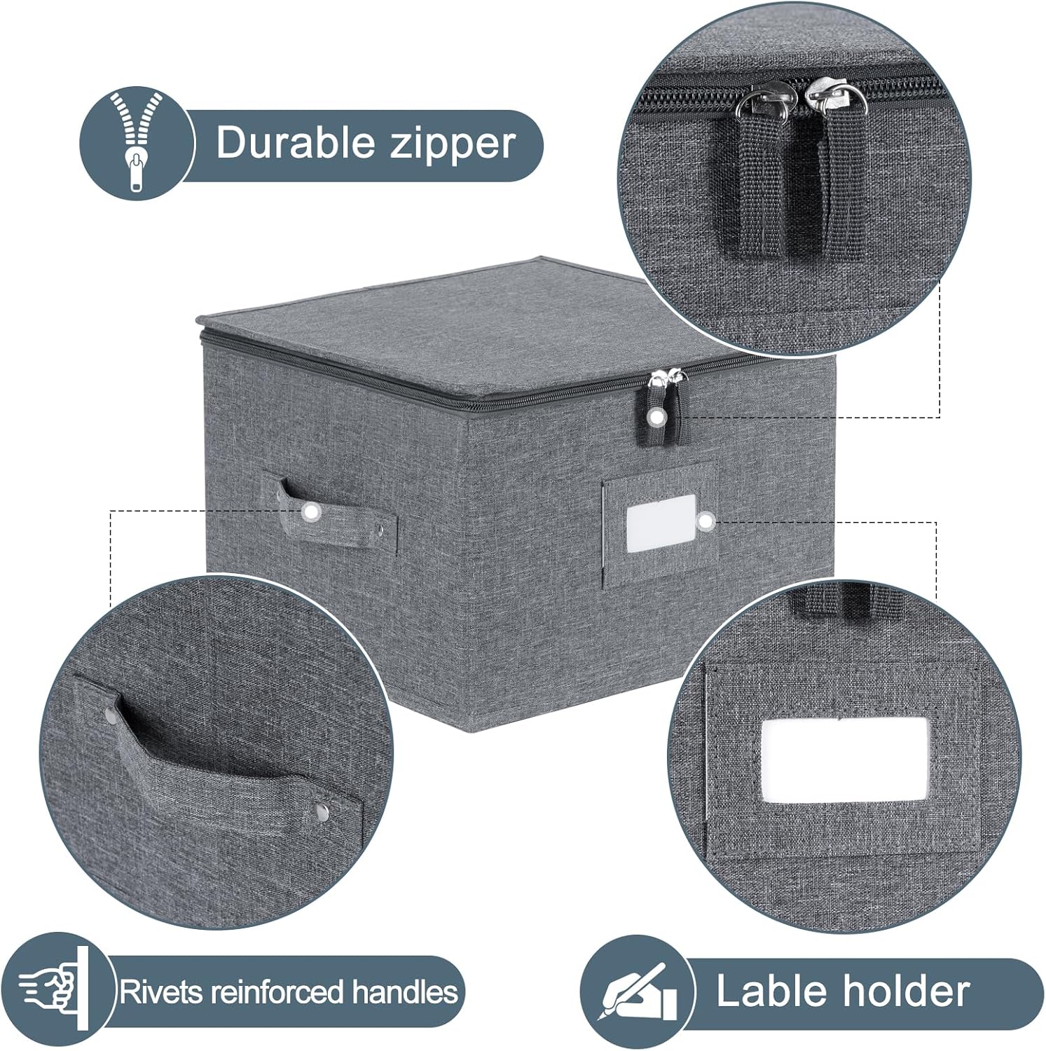 China Storage Containers Hard Shell Inside 12" W x 8" H